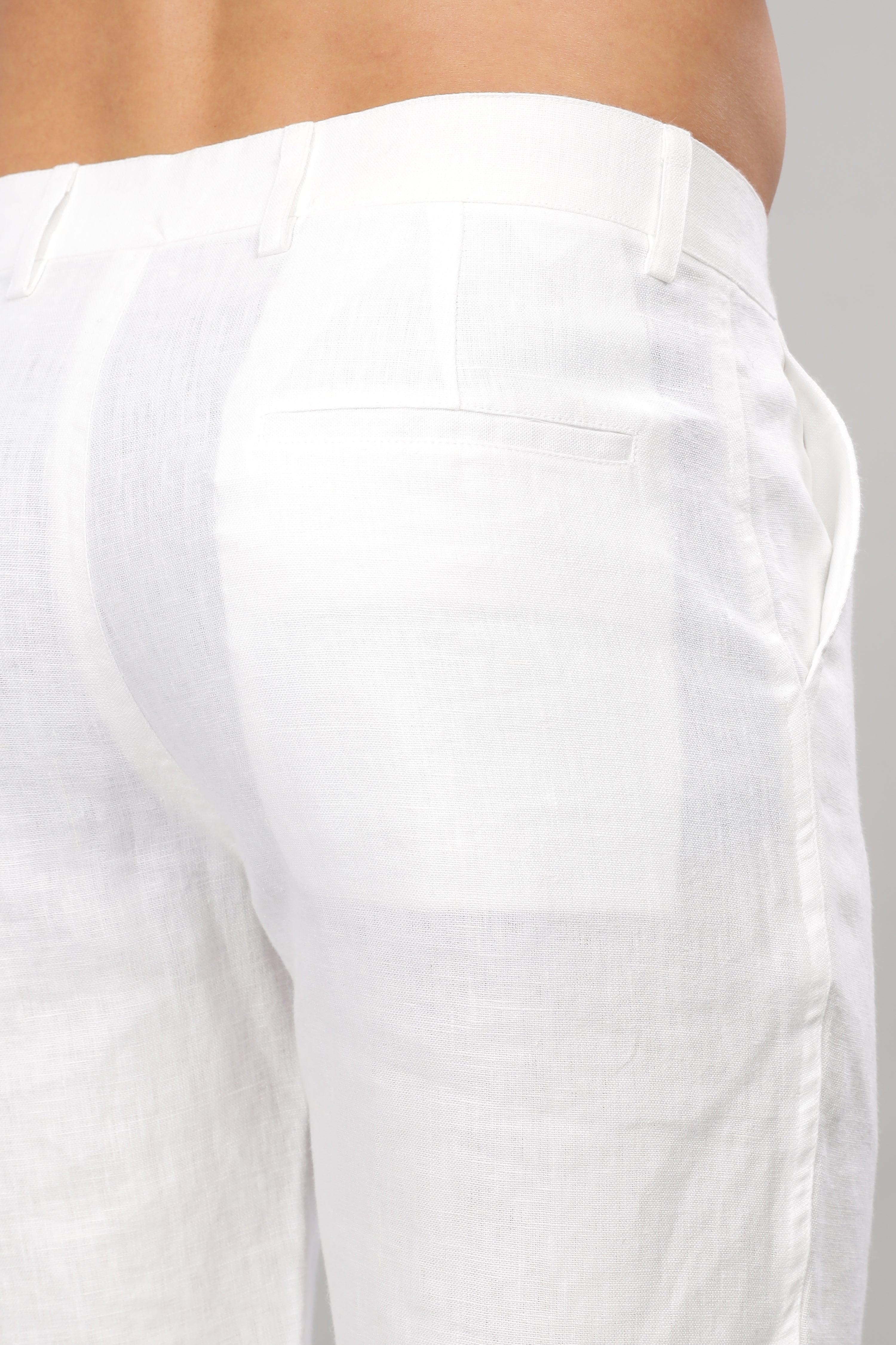 FREN PURE LINEN WHITE SHORTS