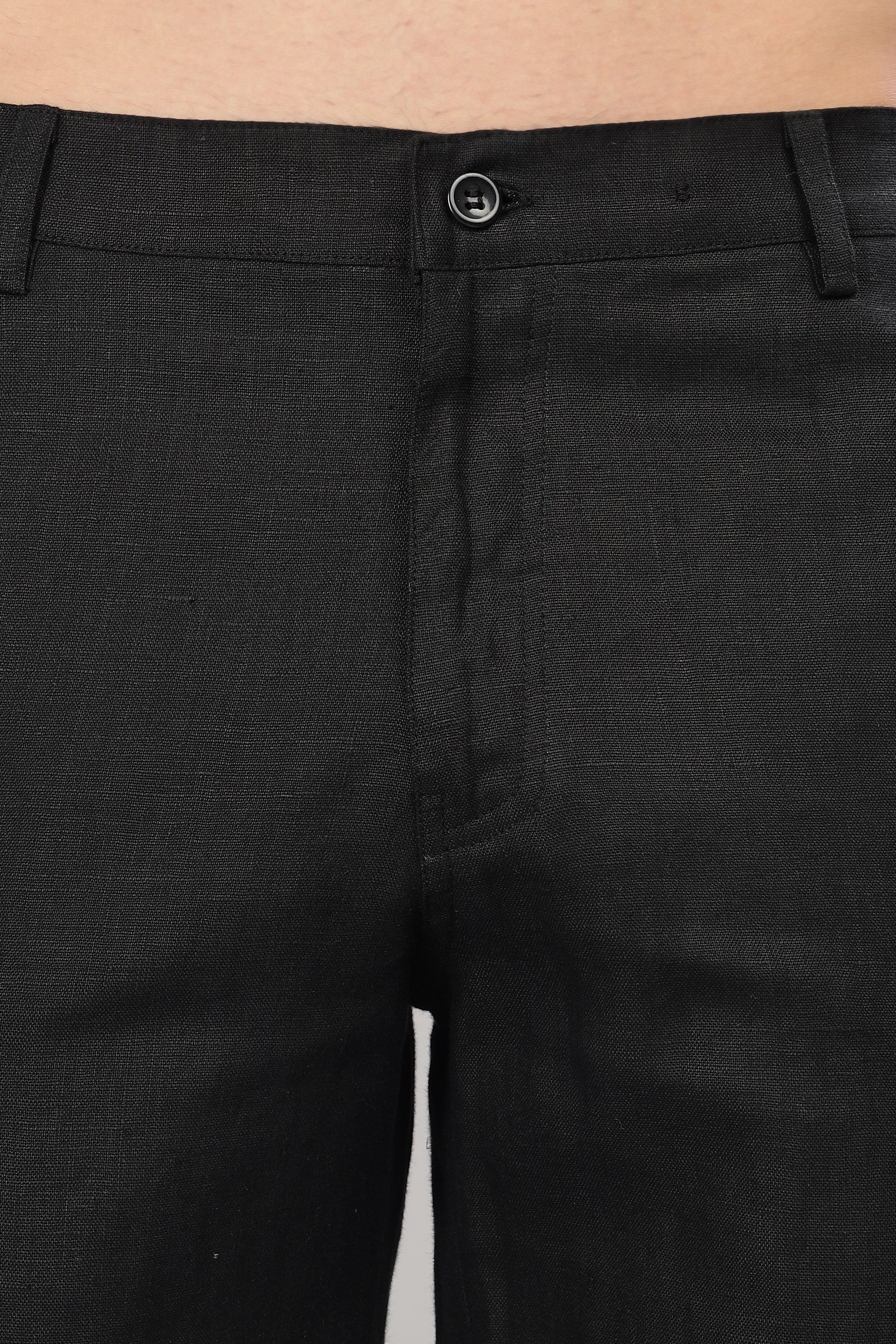 FREN PURE LINEN BLACK SHORTS