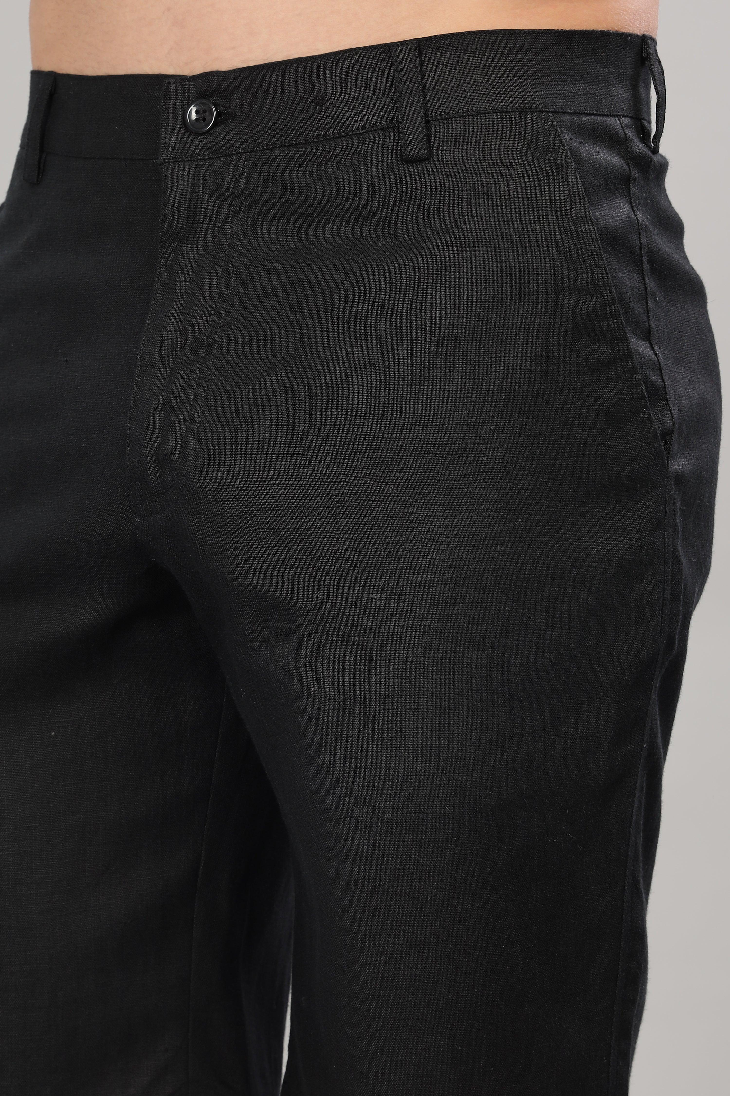 FREN PURE LINEN BLACK SHORTS