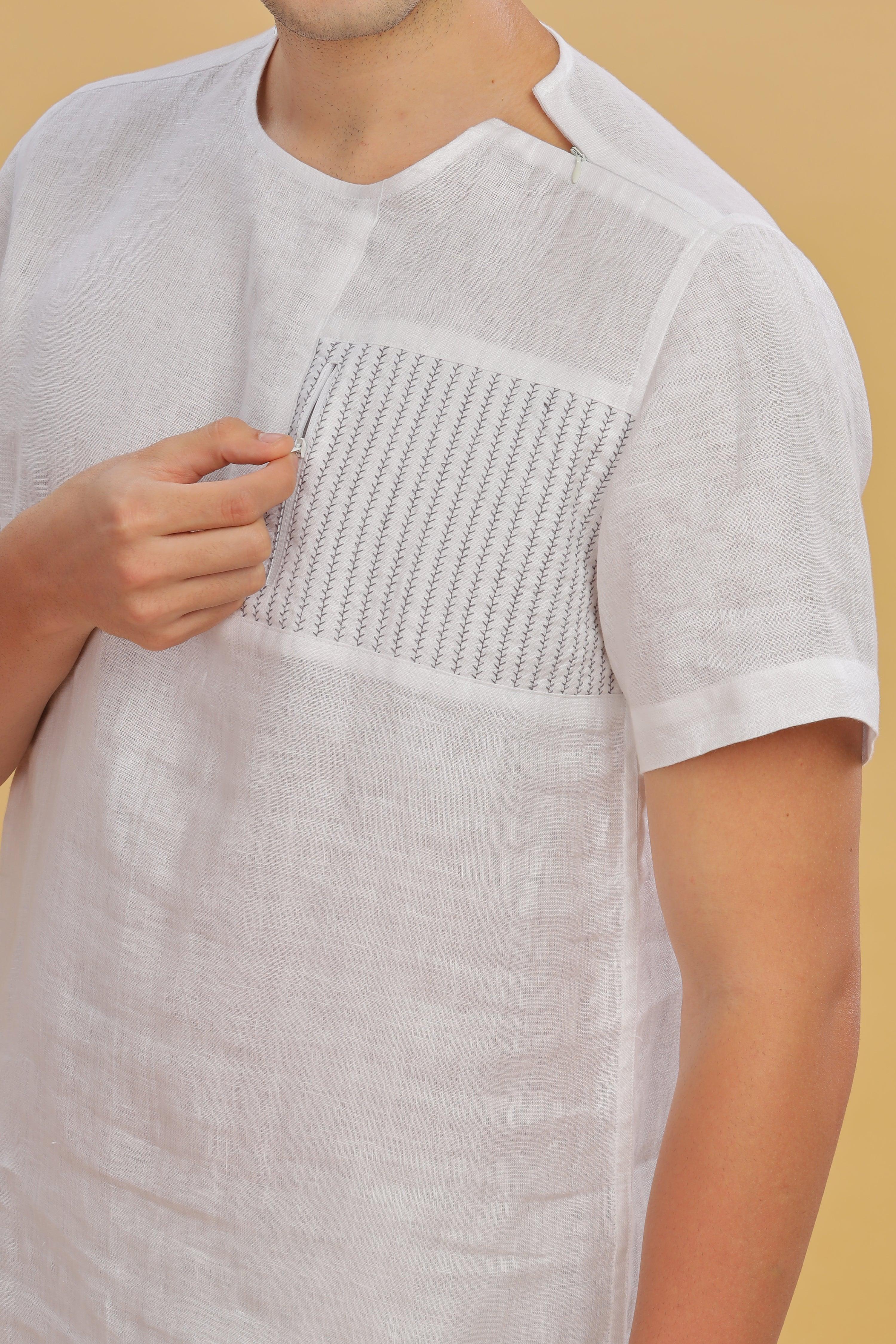 RAY - Pure French Linen White T-Shirt