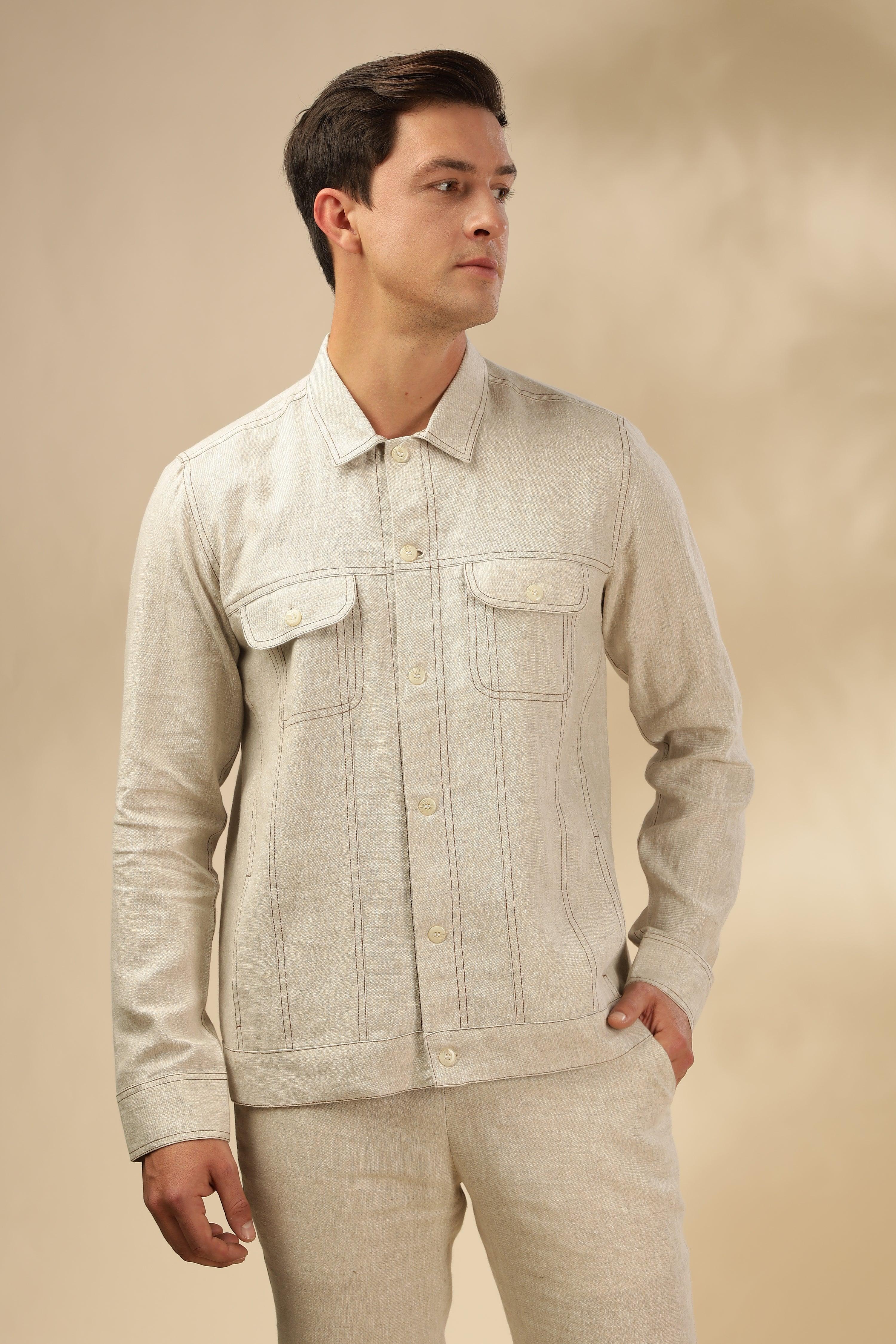 PABLO - Pure French Linen Natural Jacket