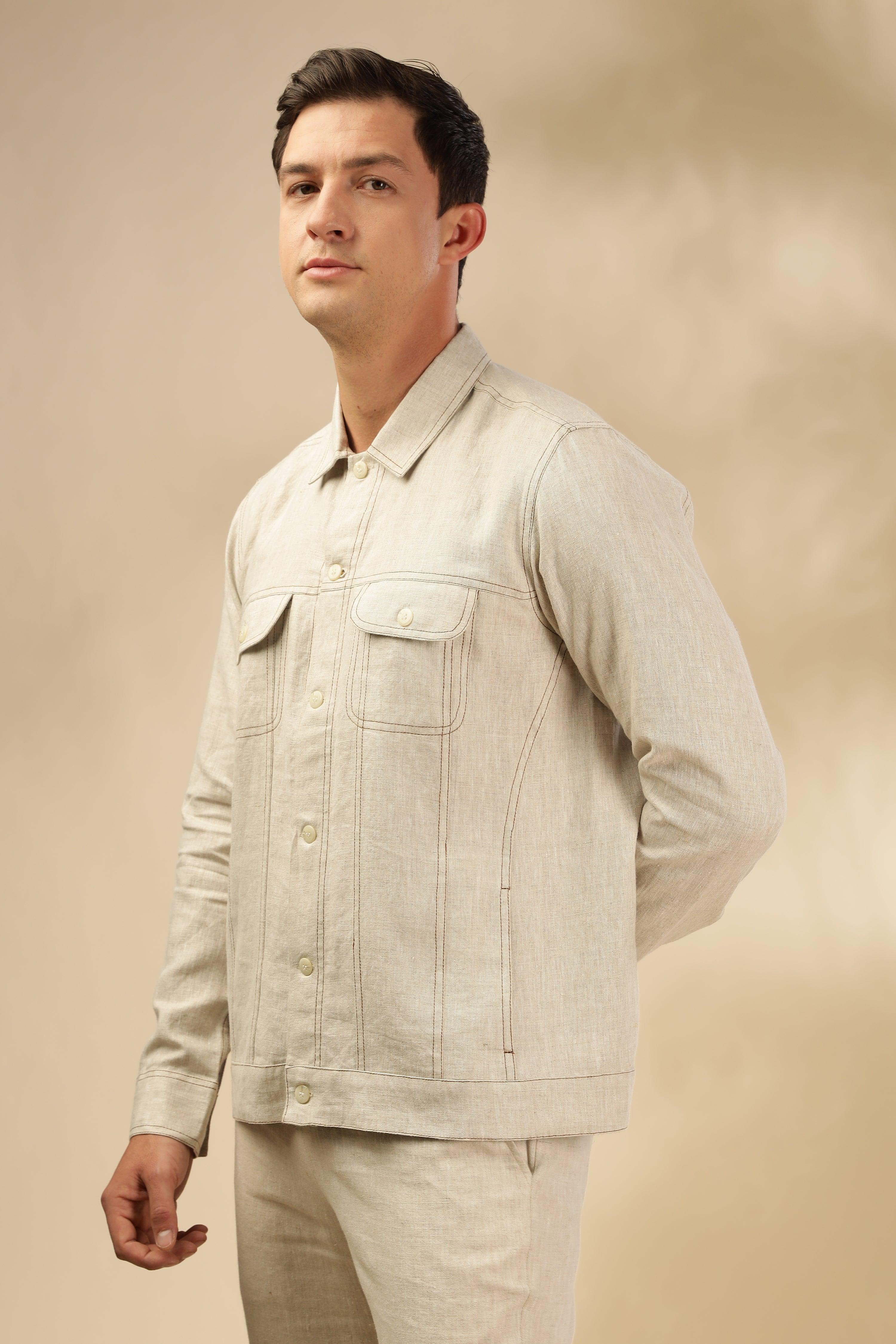 PABLO - Pure French Linen Natural Jacket