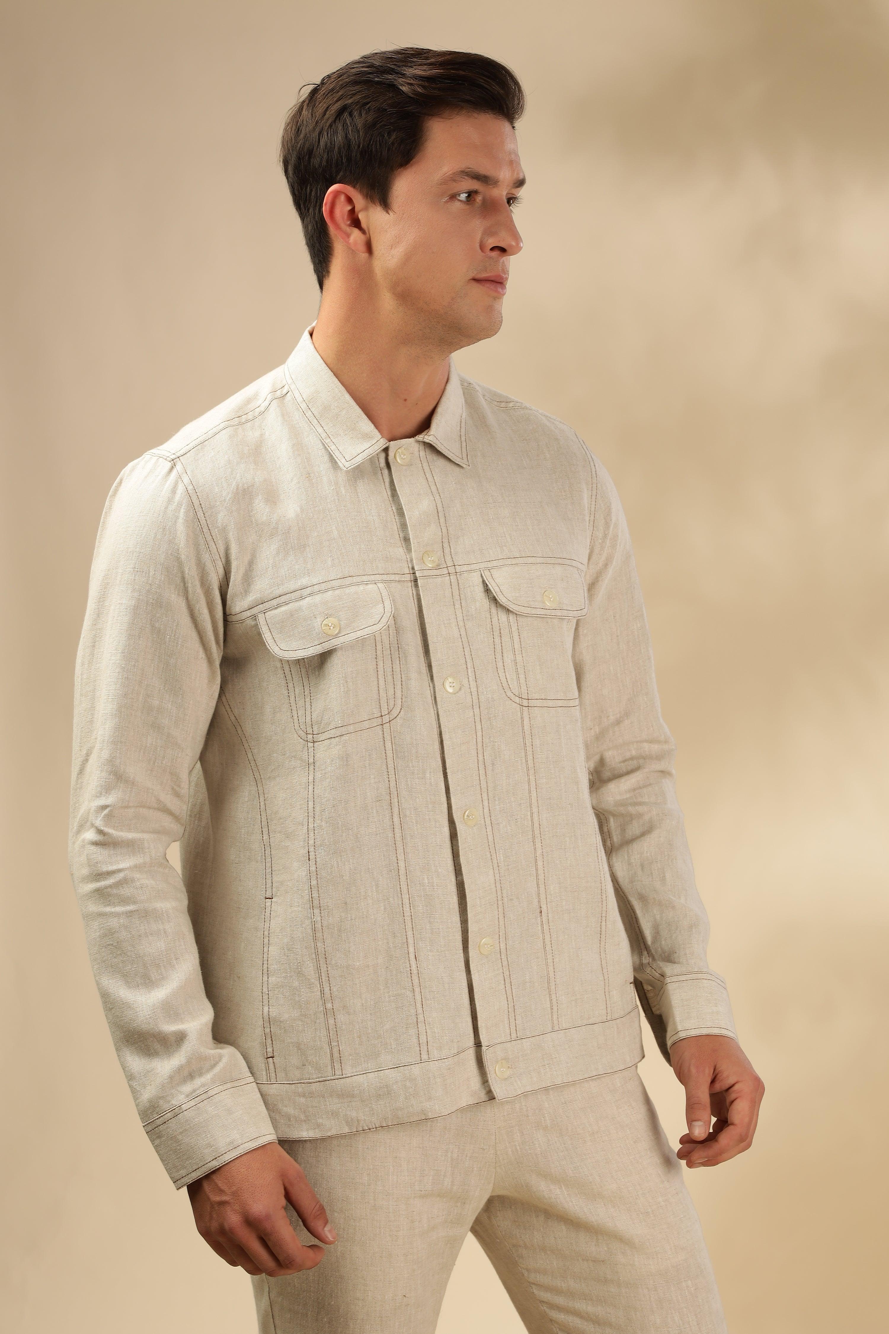 PABLO - Pure French Linen Natural Jacket