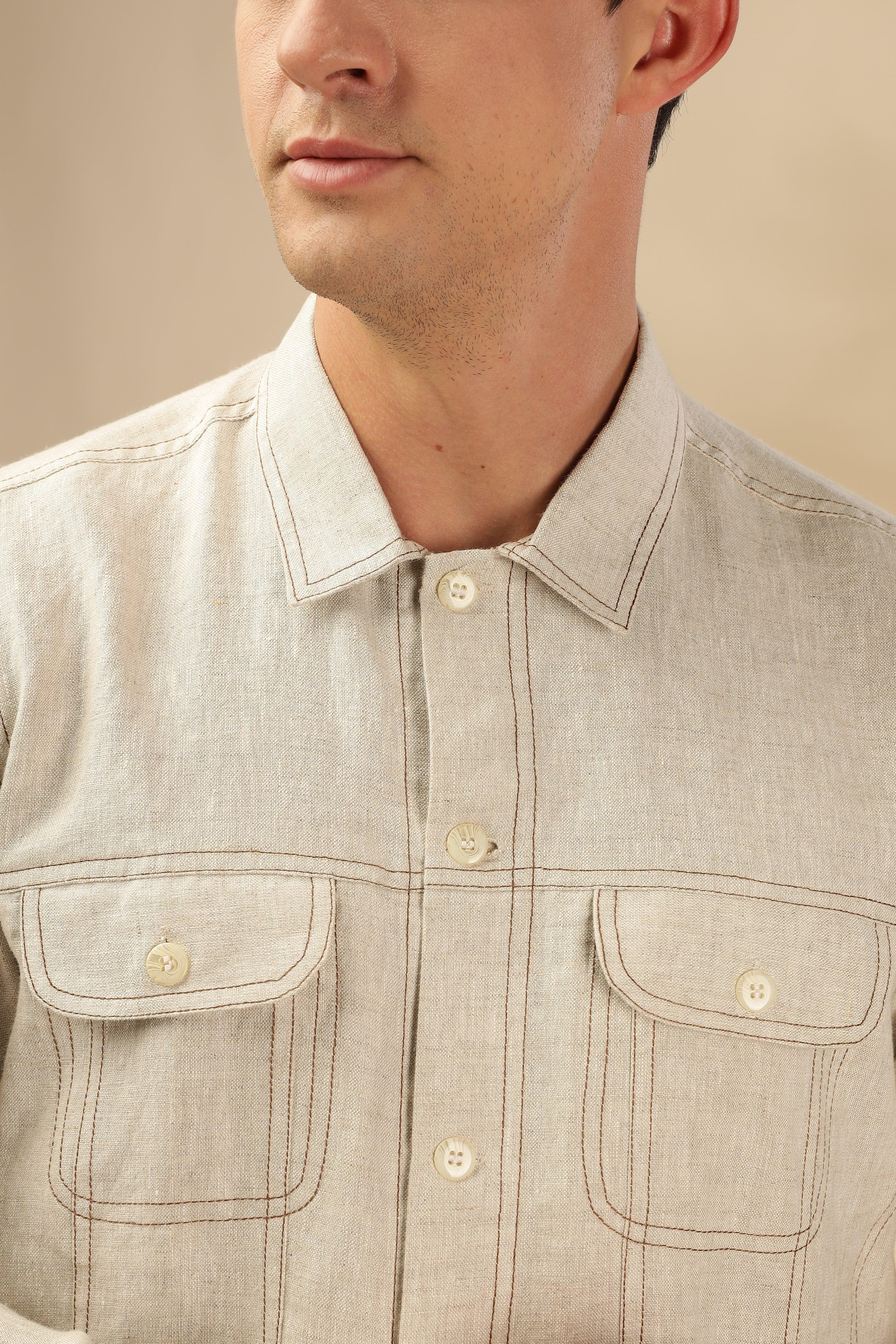PABLO - Pure French Linen Natural Jacket