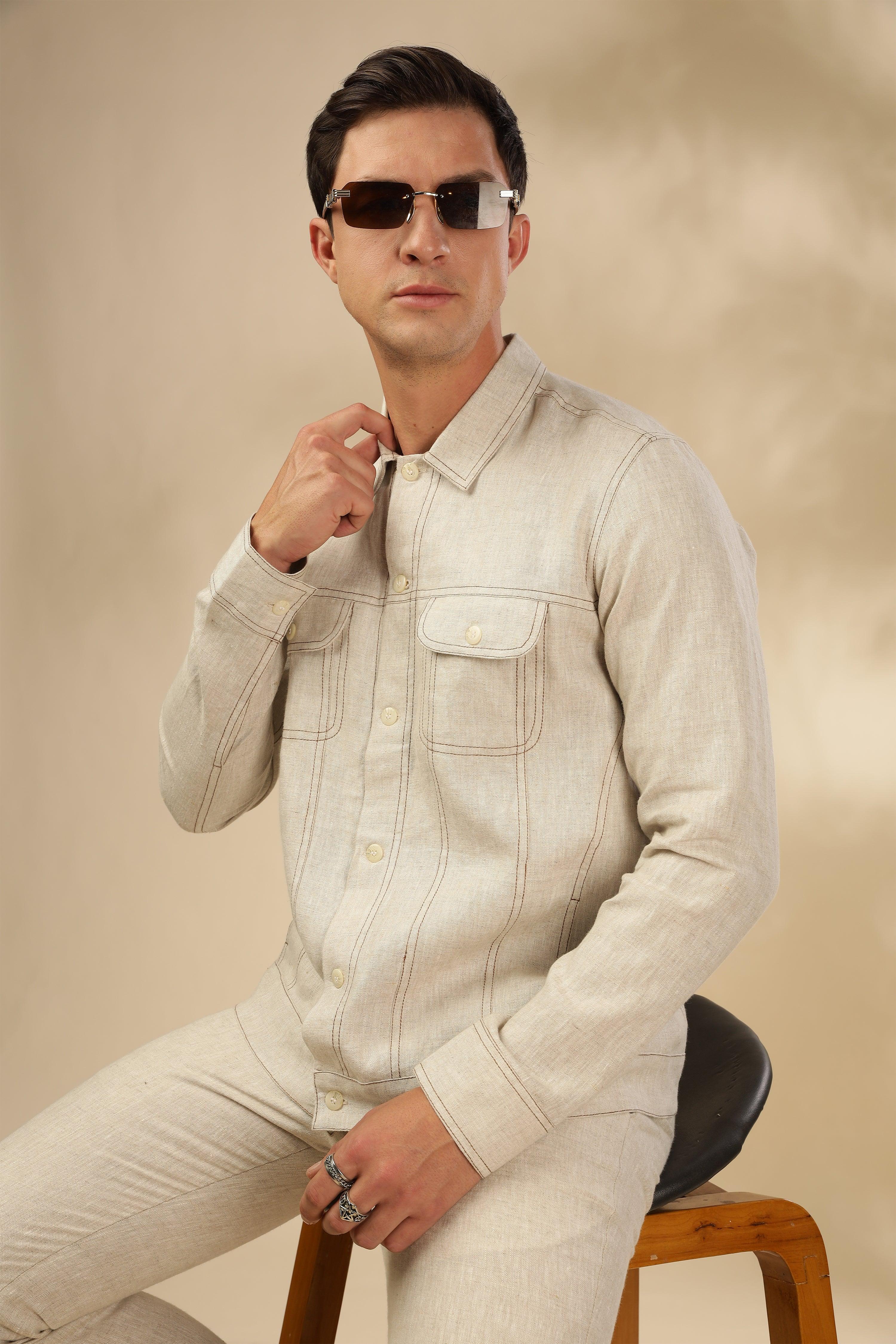 PABLO - Pure French Linen Natural Jacket