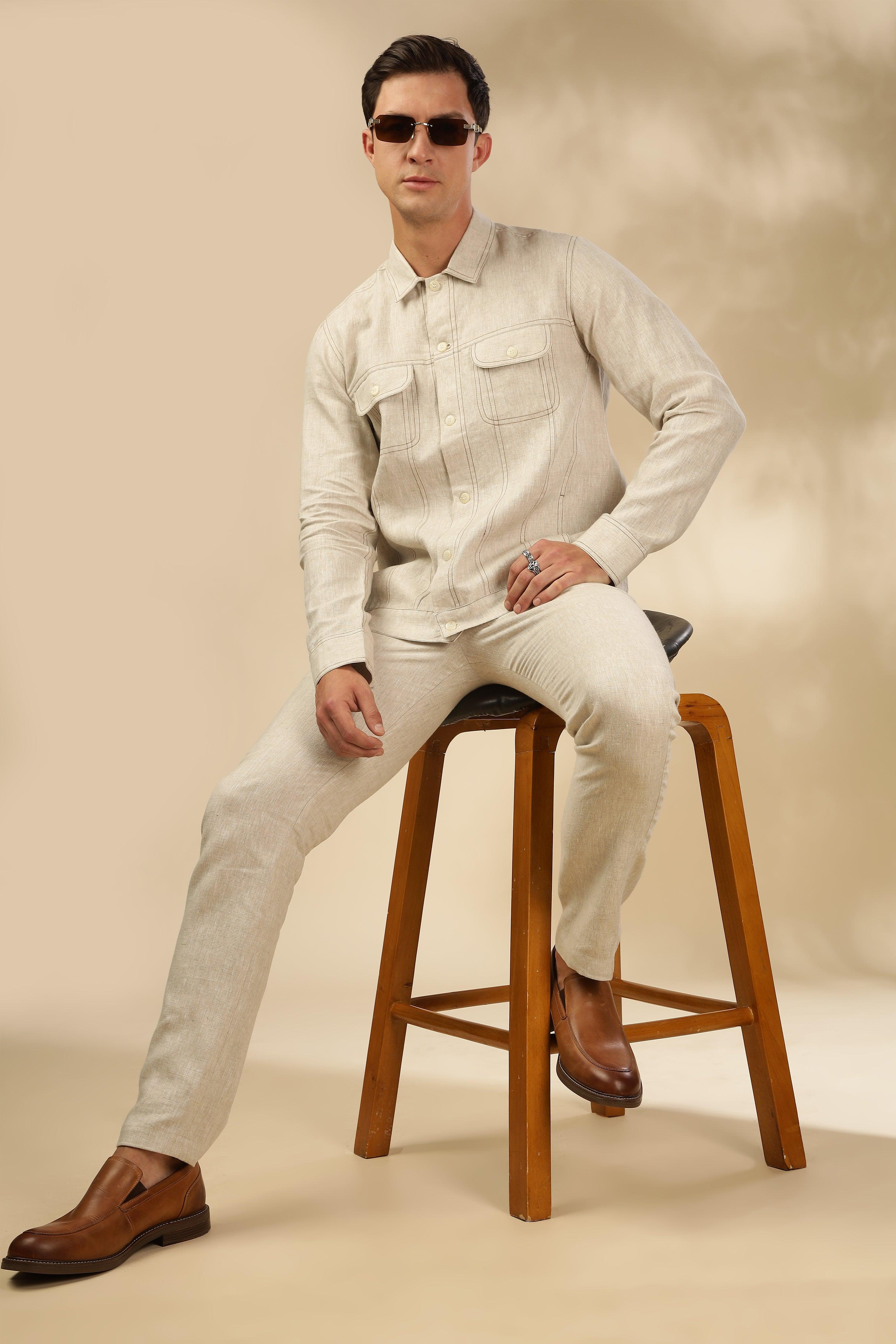 PABLO - Pure French Linen Natural Jacket