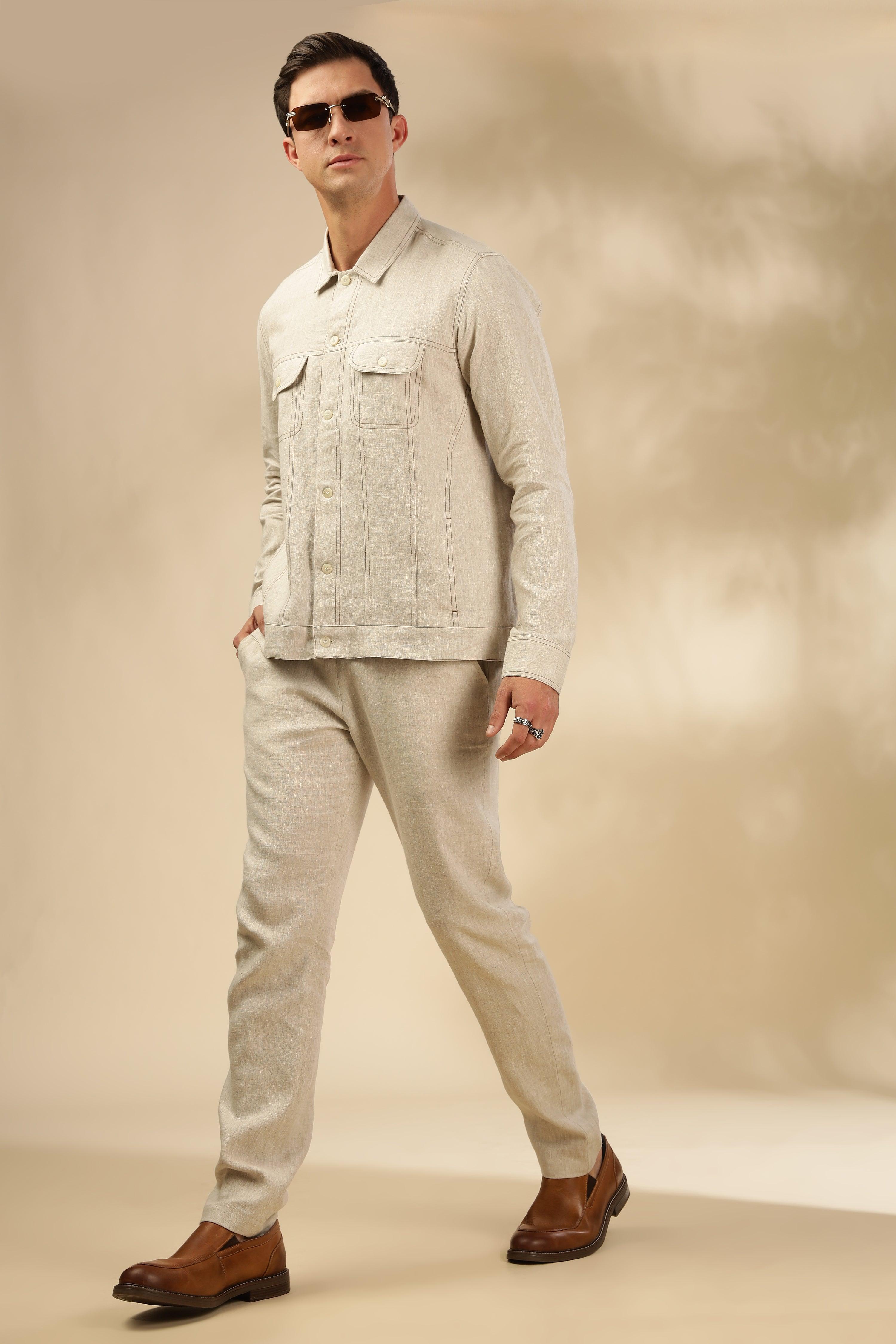 PABLO - Pure French Linen Natural Jacket