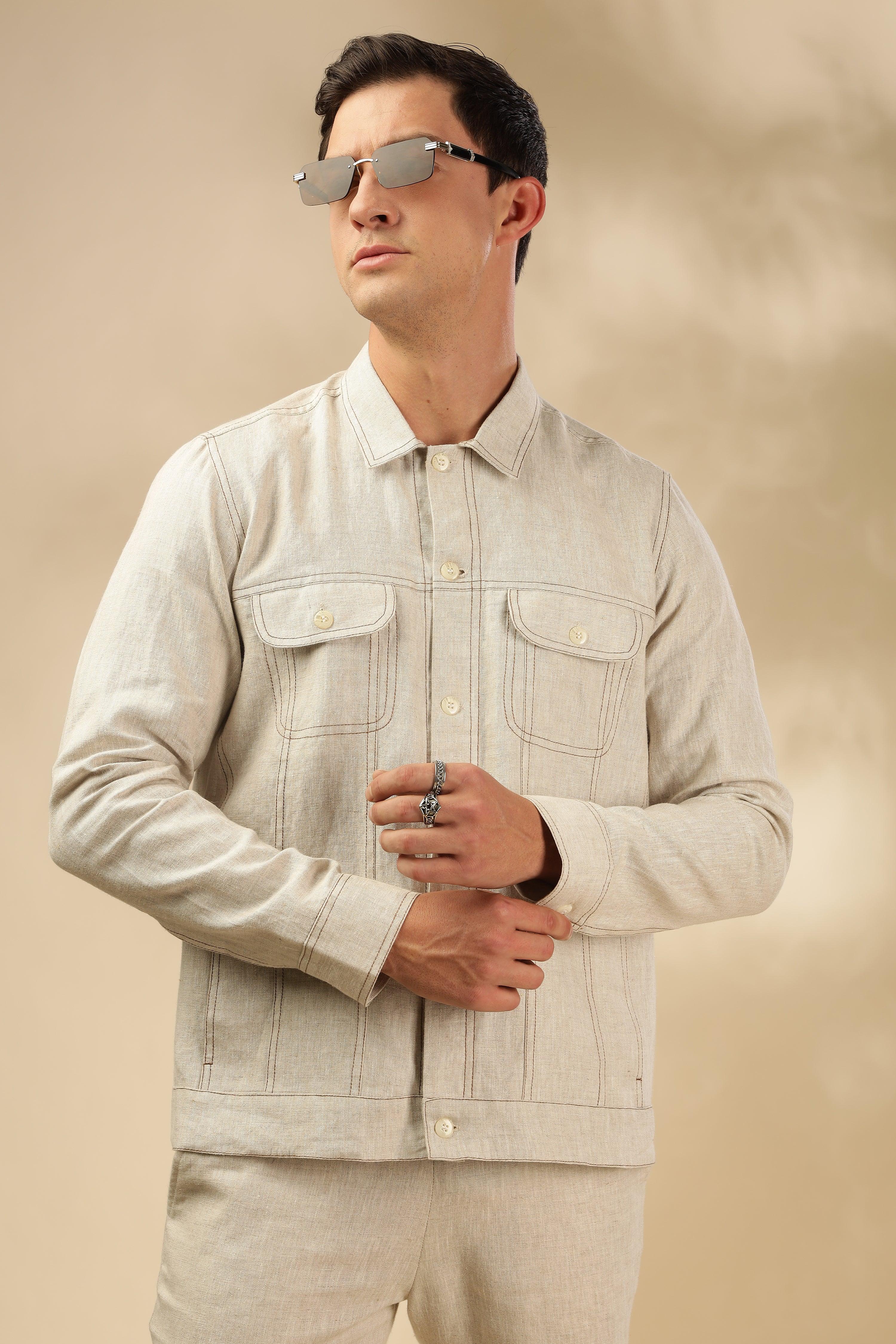 PABLO - Pure French Linen Natural Jacket