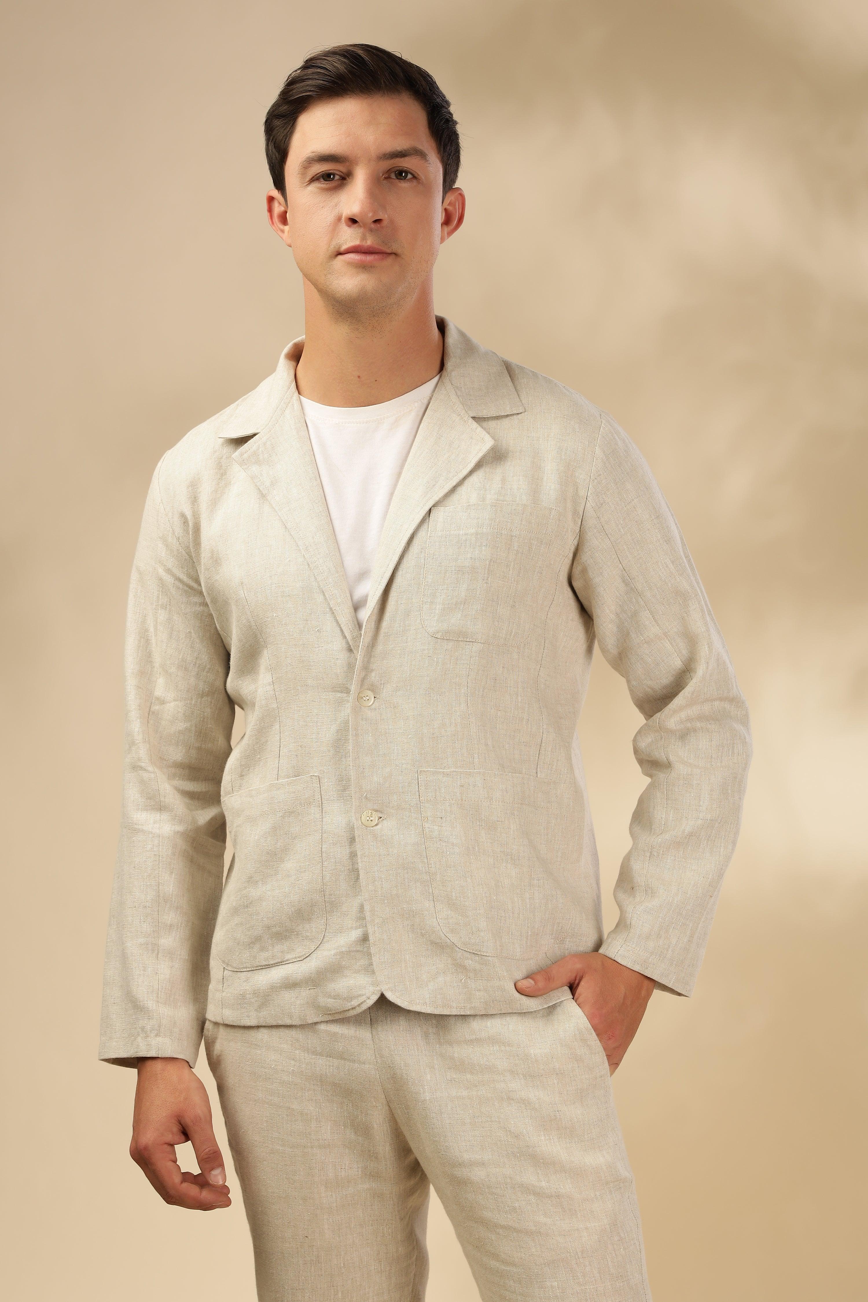 YVES - The Elegant Linen Jacket - NATURAL