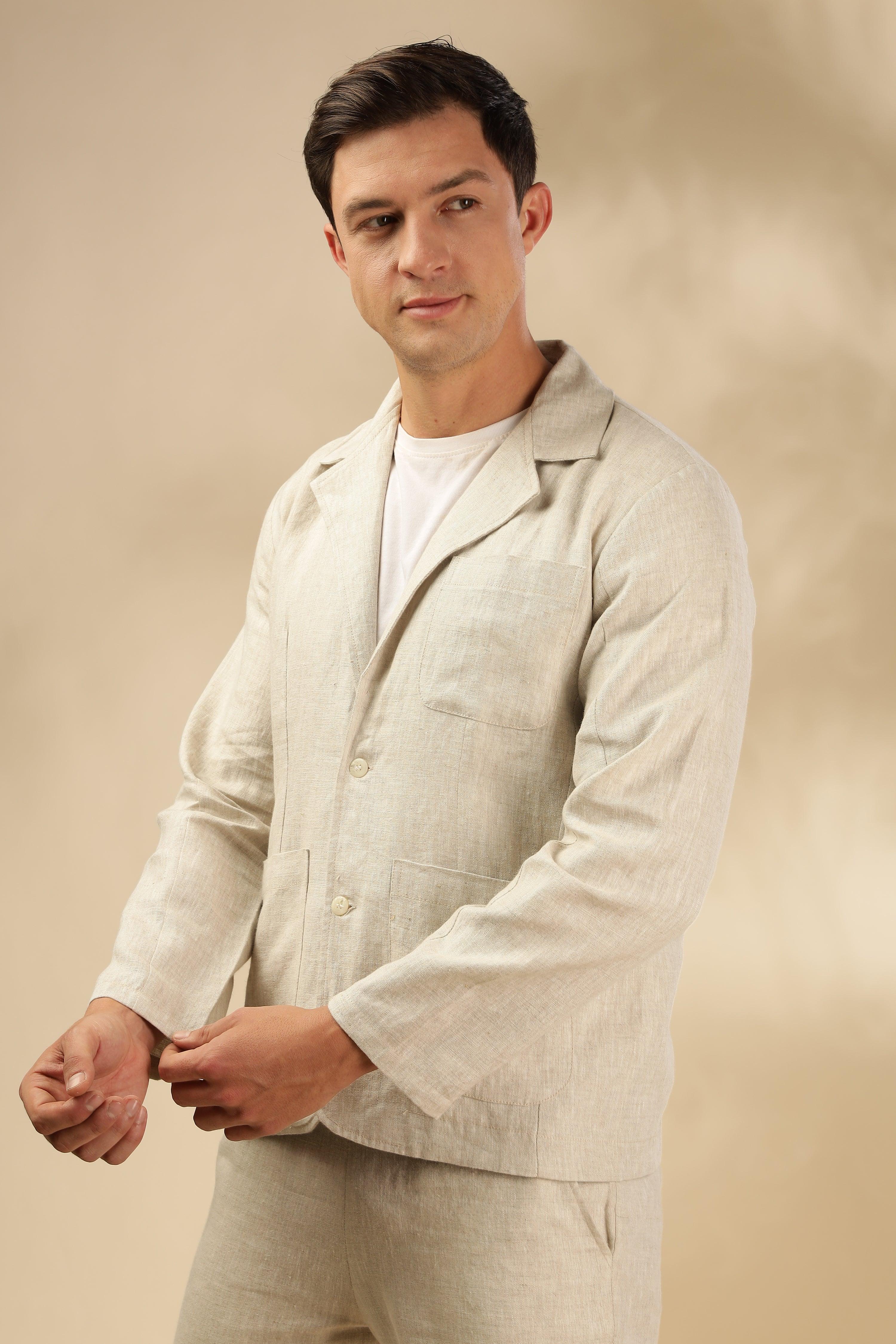 YVES - The Elegant Linen Jacket - NATURAL