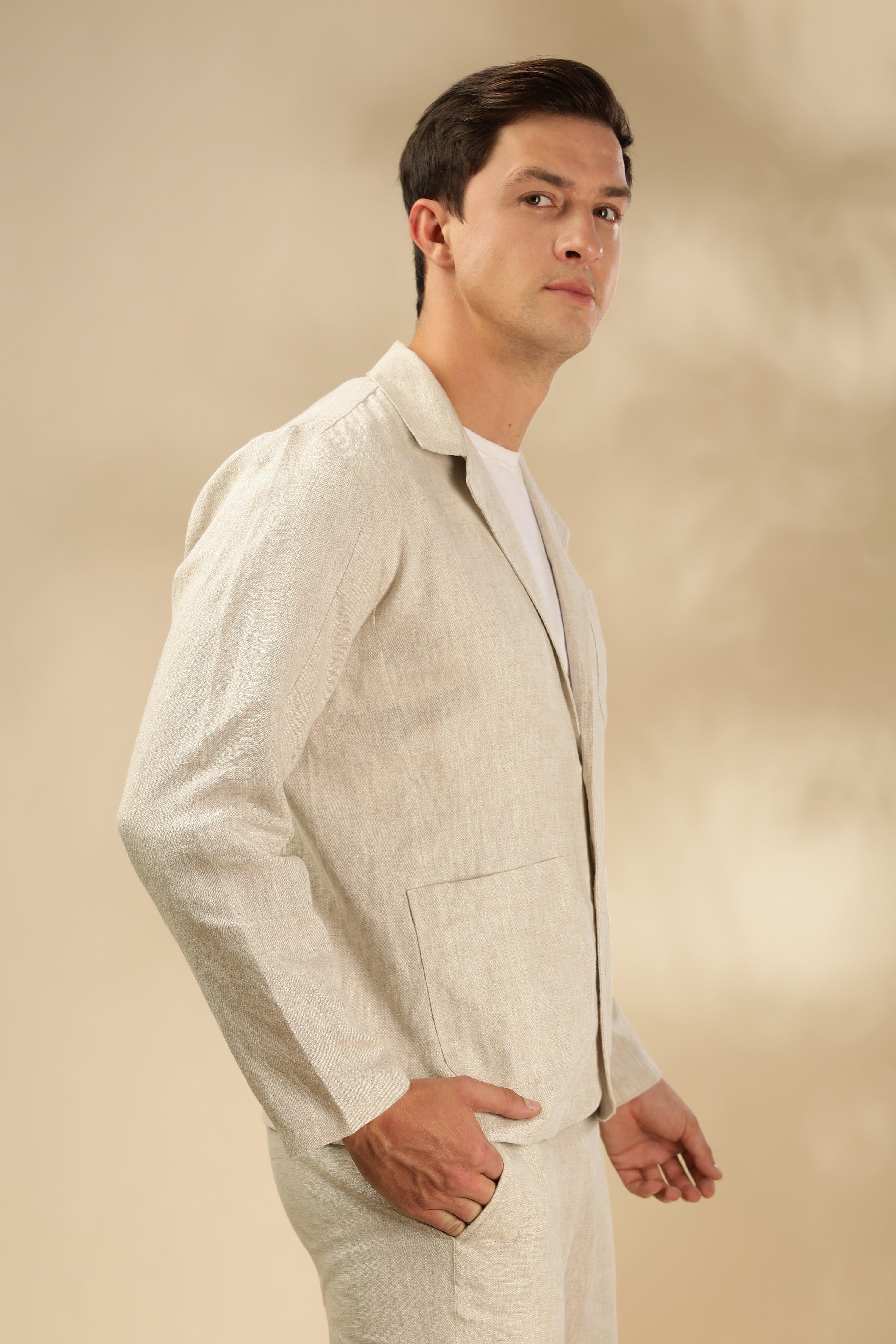 YVES - The Elegant Linen Jacket - NATURAL