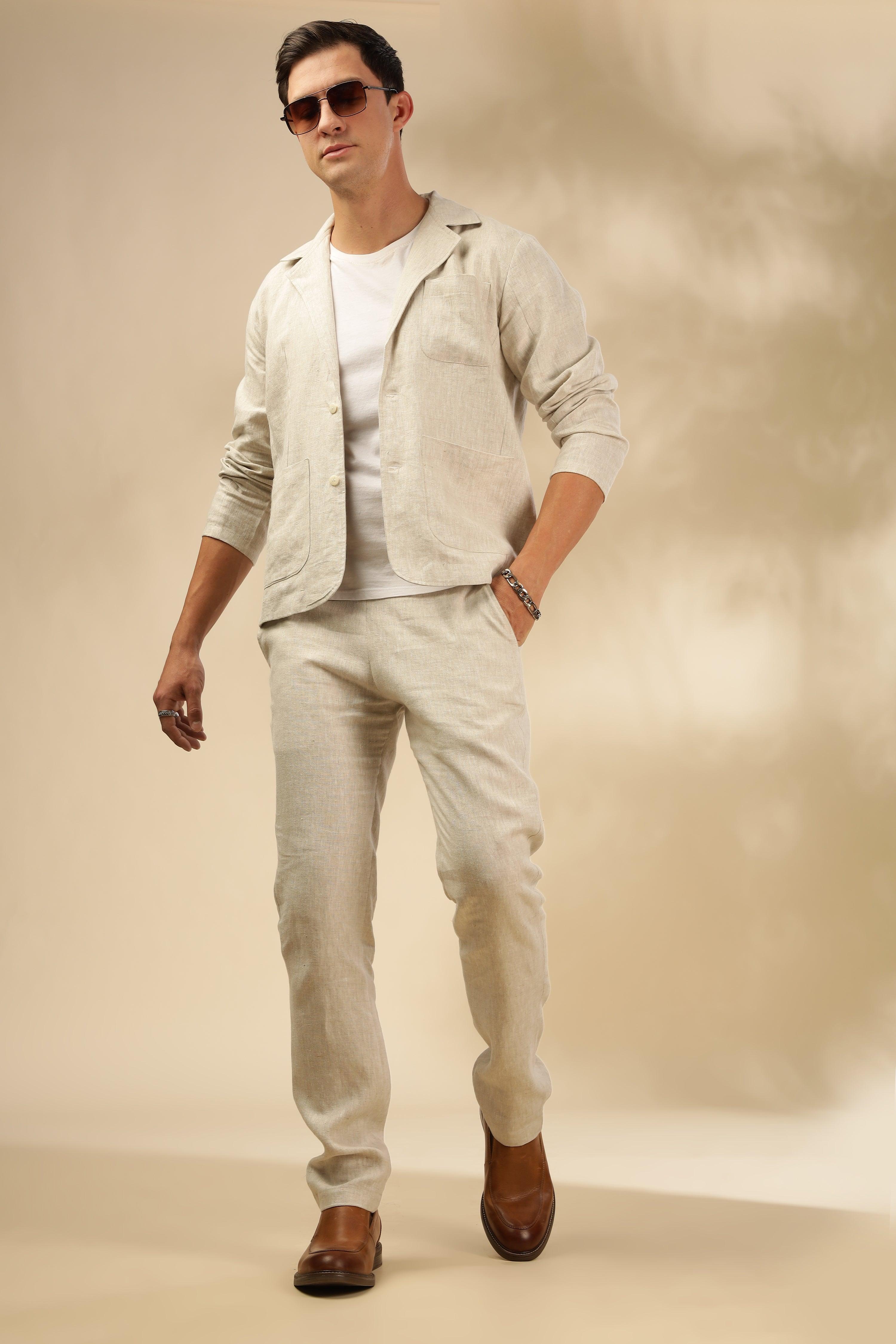 YVES - The Elegant Linen Jacket - NATURAL