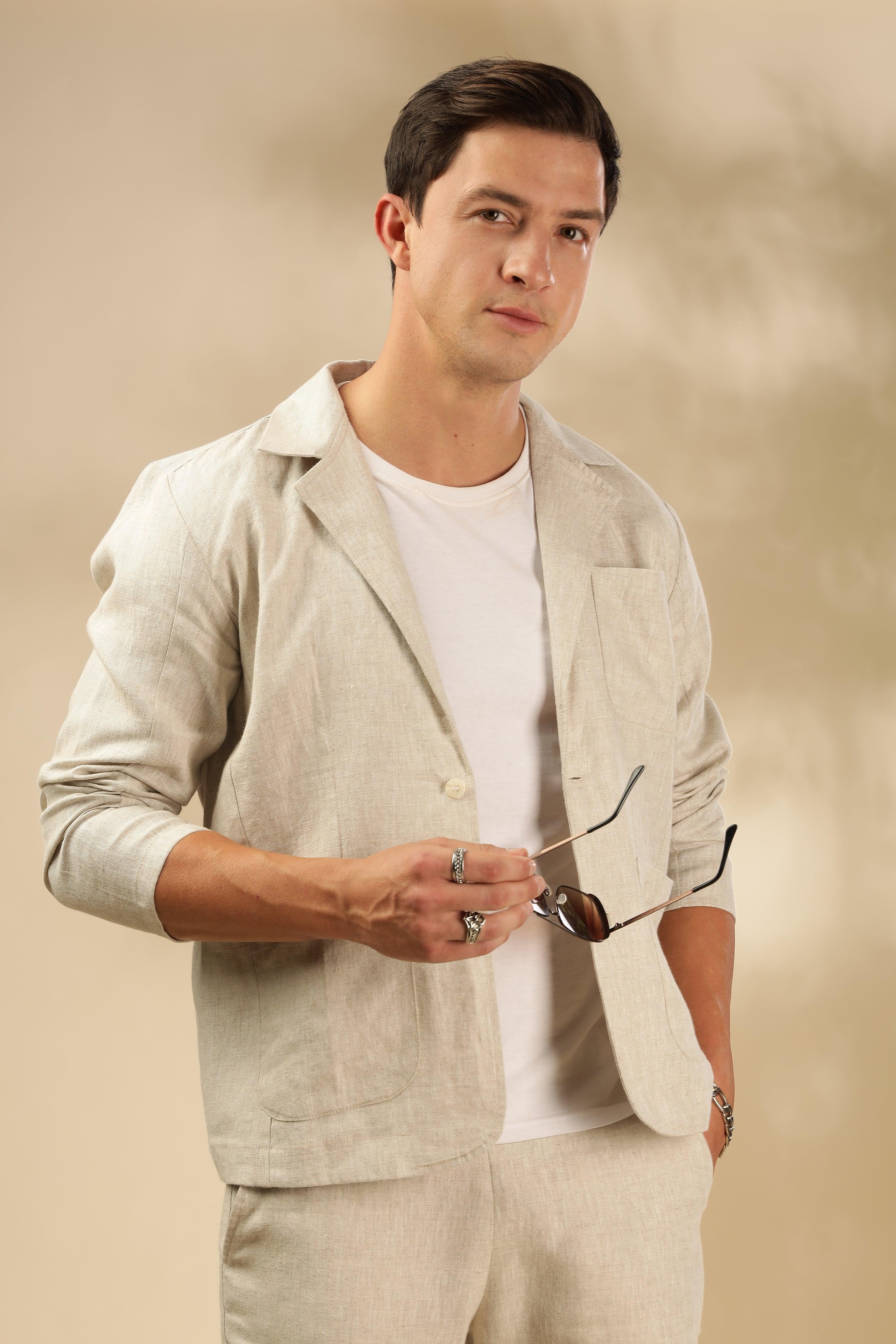 YVES - The Elegant Linen Jacket - NATURAL