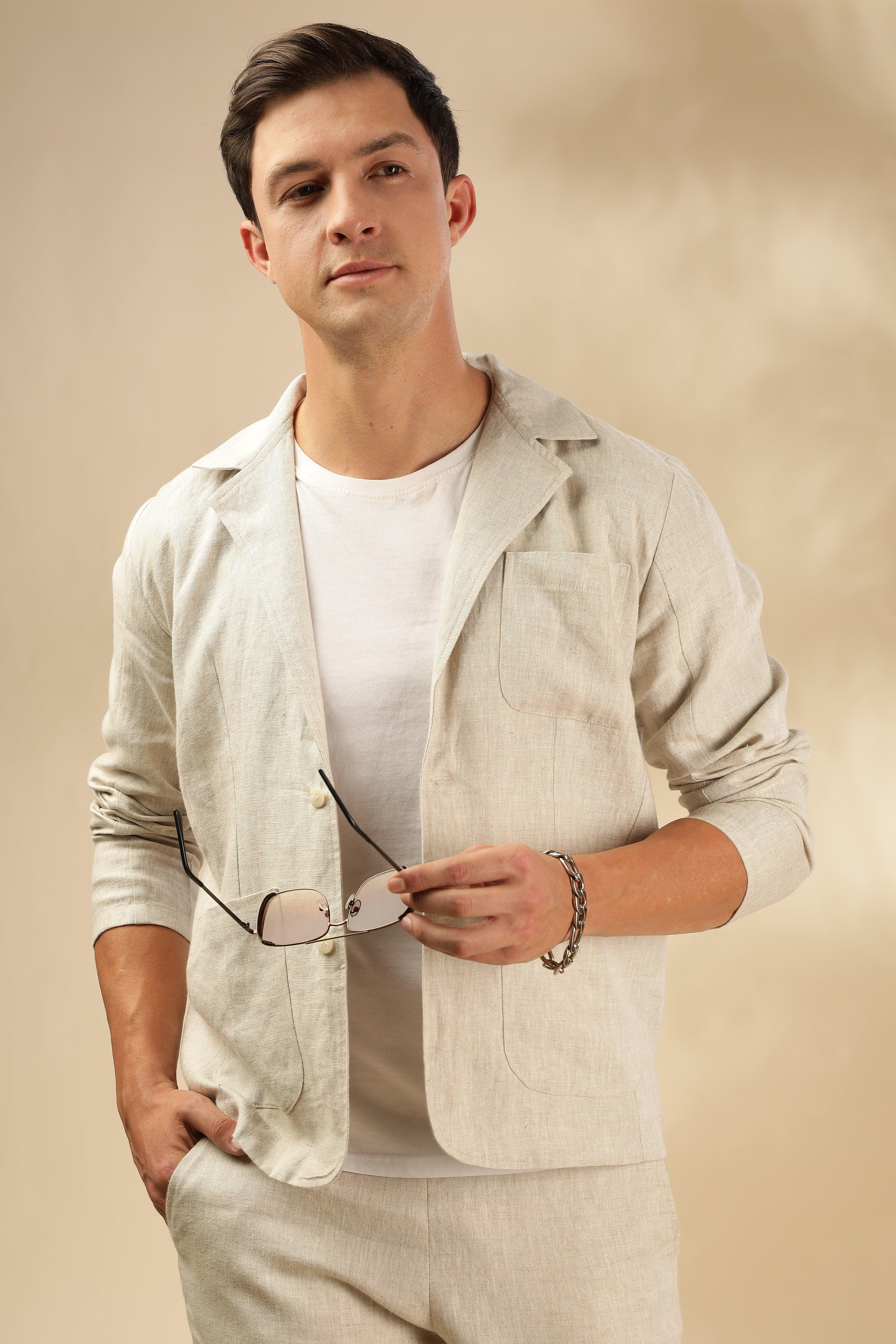 YVES - The Elegant Linen Jacket - NATURAL