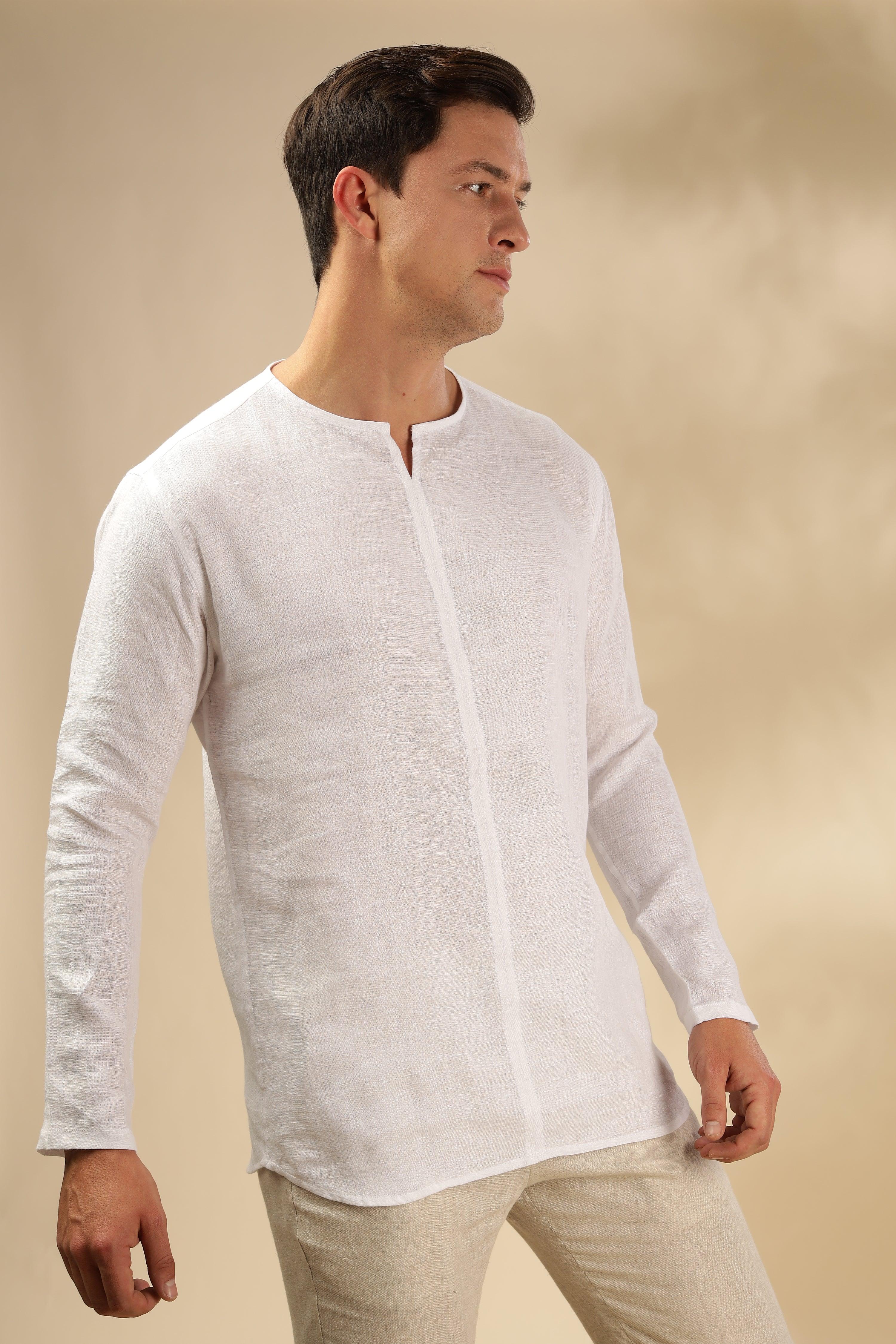Wayne - The Comfortable Linen Shirt - White