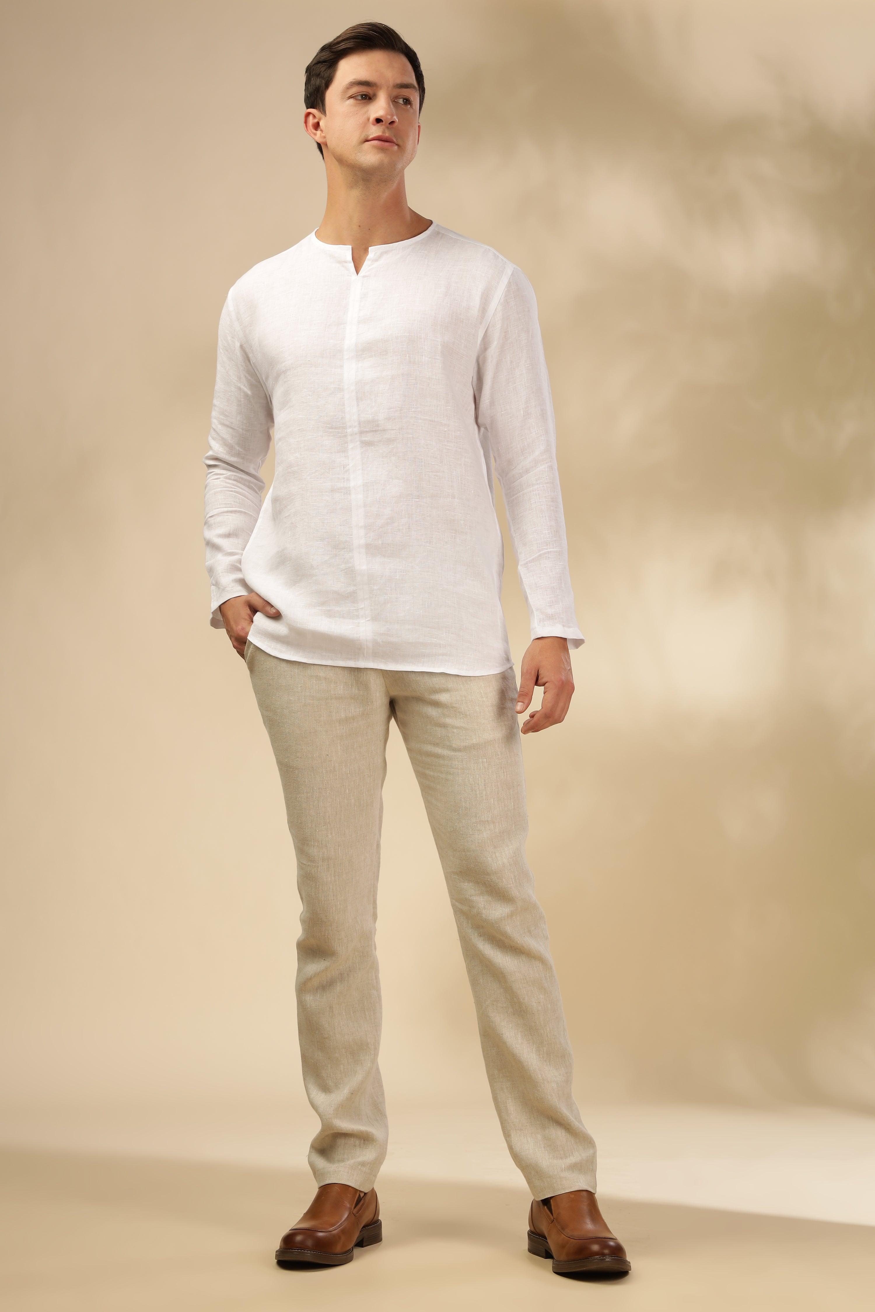 Wayne - The Comfortable Linen Shirt - White