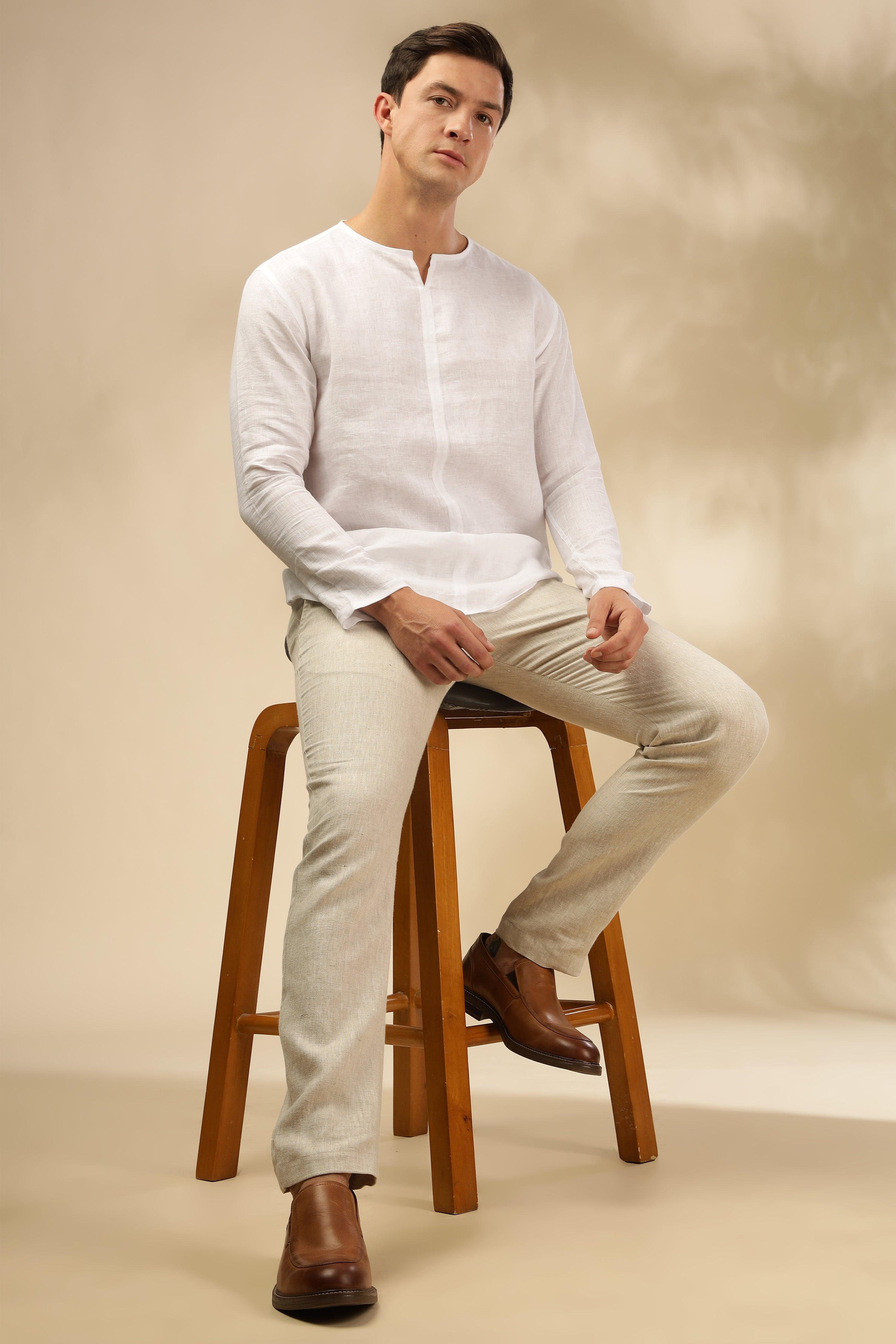 Wayne - The Comfortable Linen Shirt - White