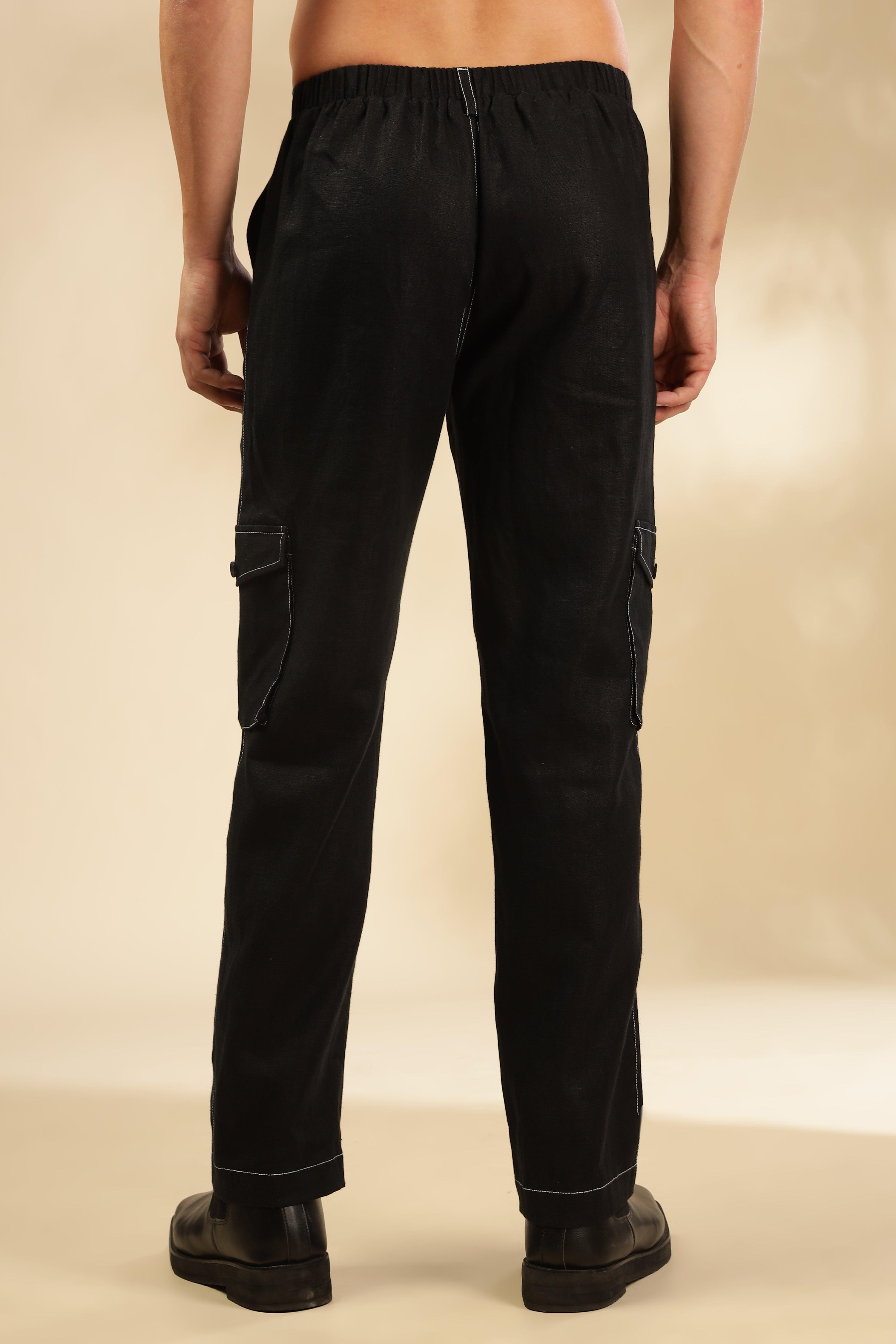 Zac-The Pure Linen Black Co-ord Set