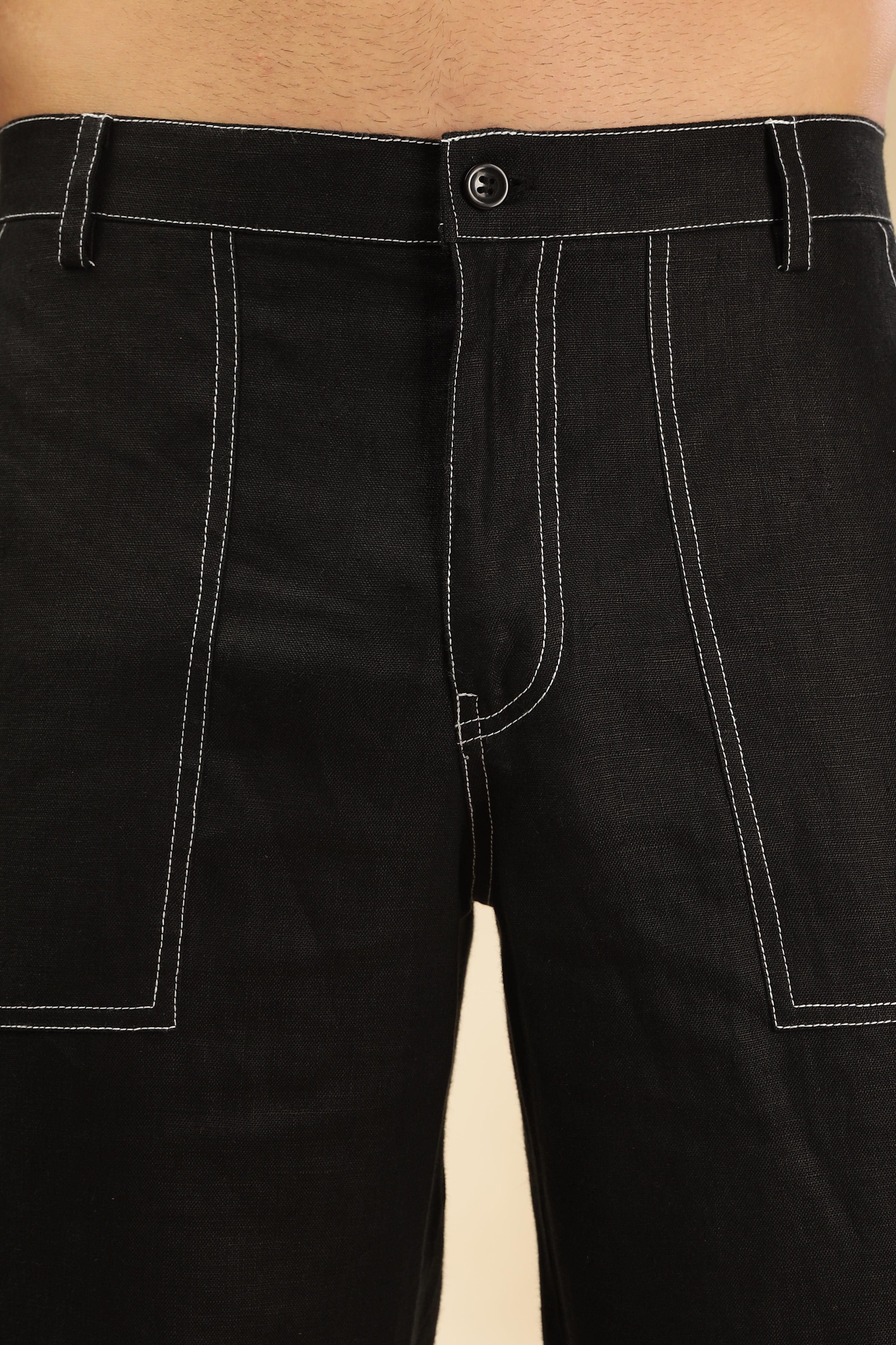 Zac-The Pure Linen Black Co-ord Set