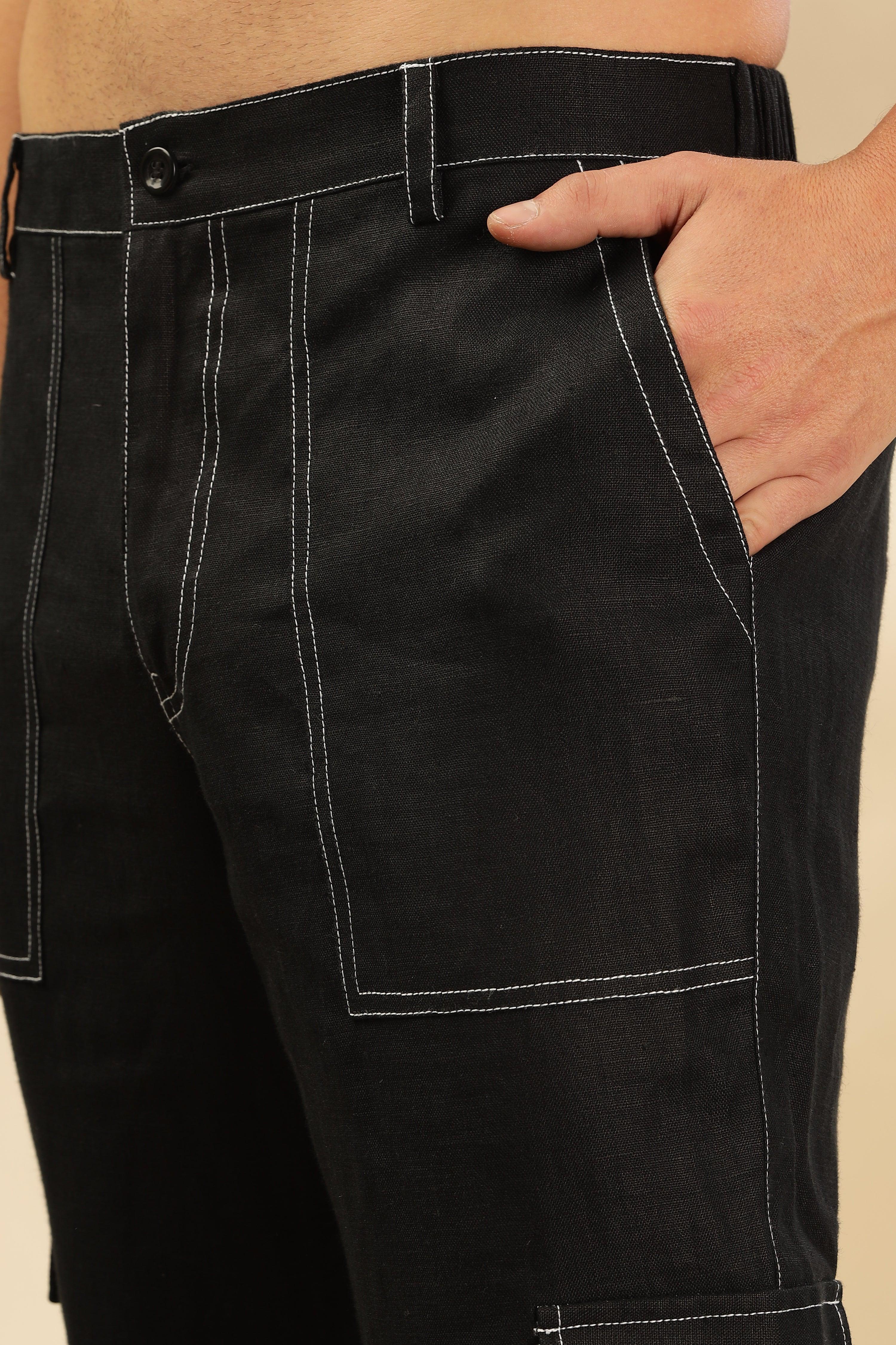 Zac-The Pure Linen Black Co-ord Set