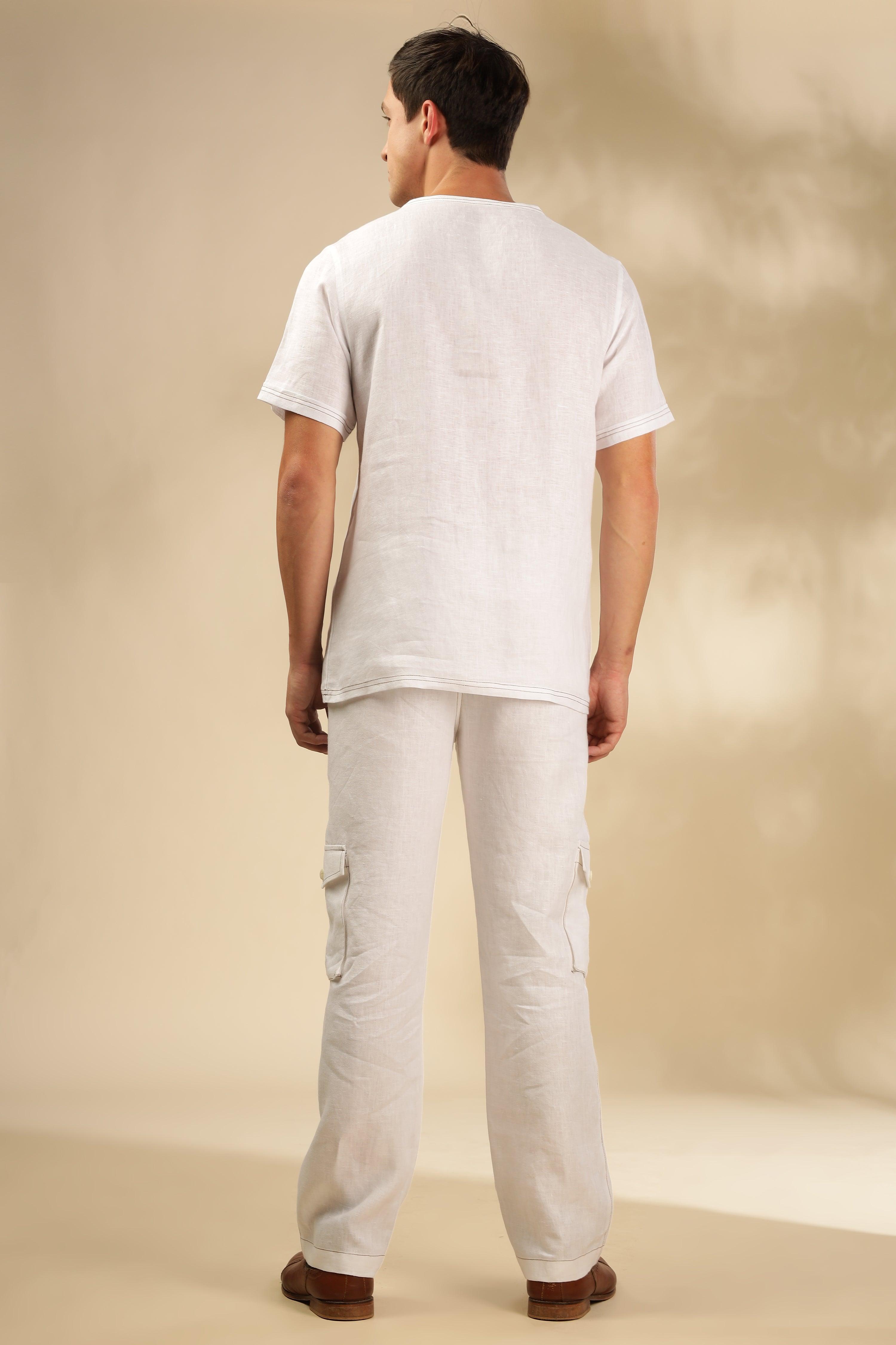 Zac-The Pure Linen White Co-ord Set