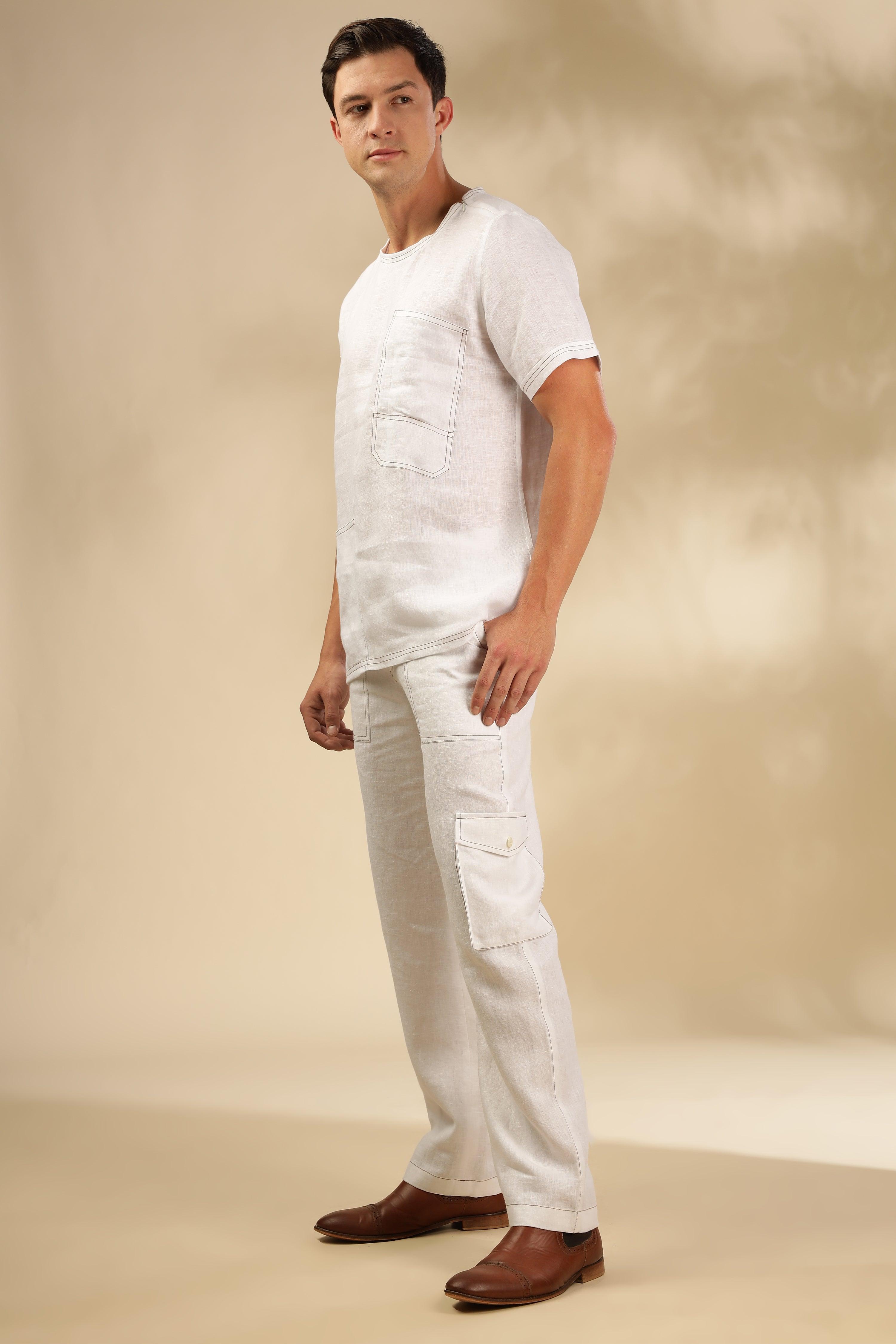 Zac-The Pure Linen White Co-ord Set