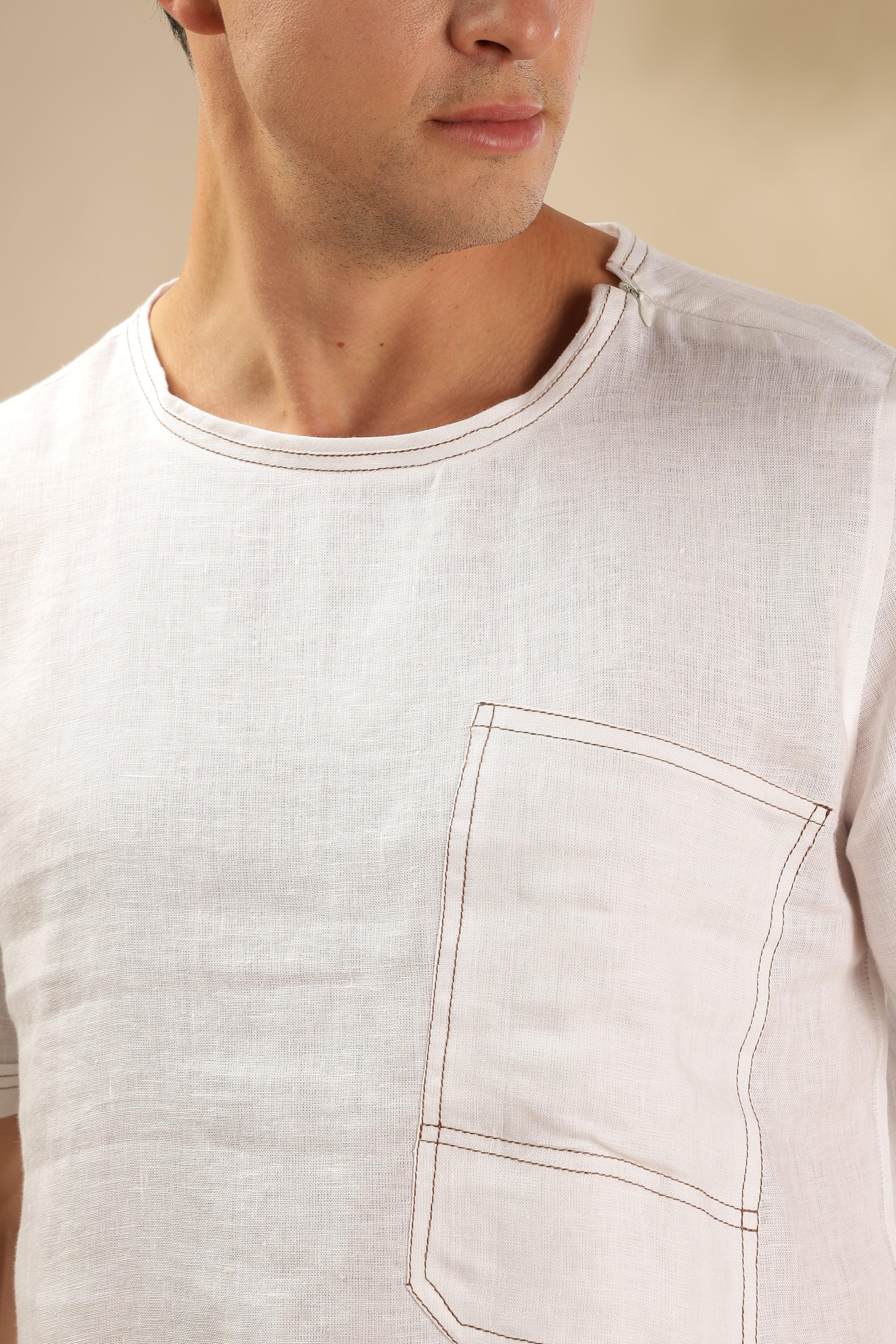 Zac-The Pure Linen White Co-ord Set