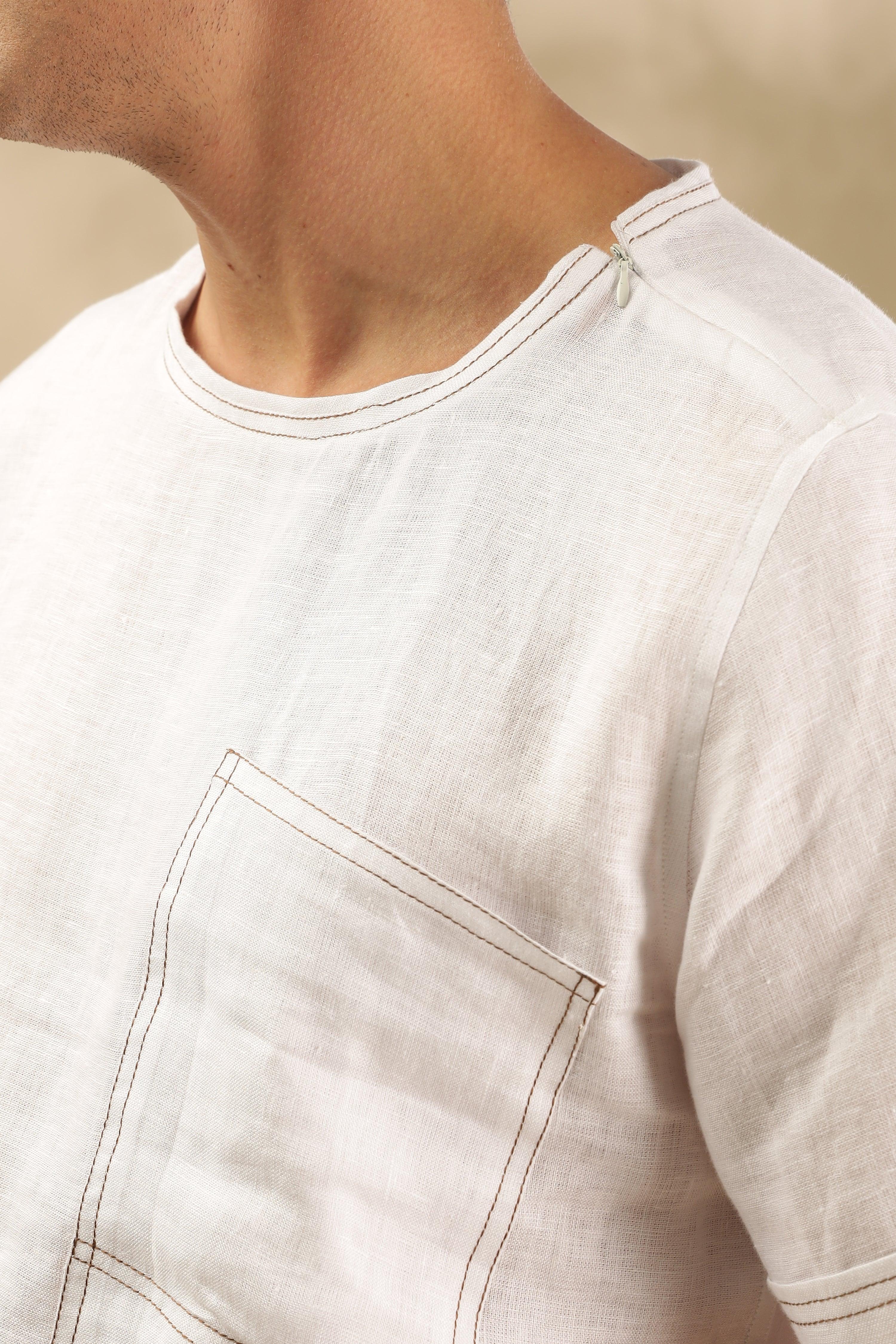 Zac-The Pure Linen White Co-ord Set