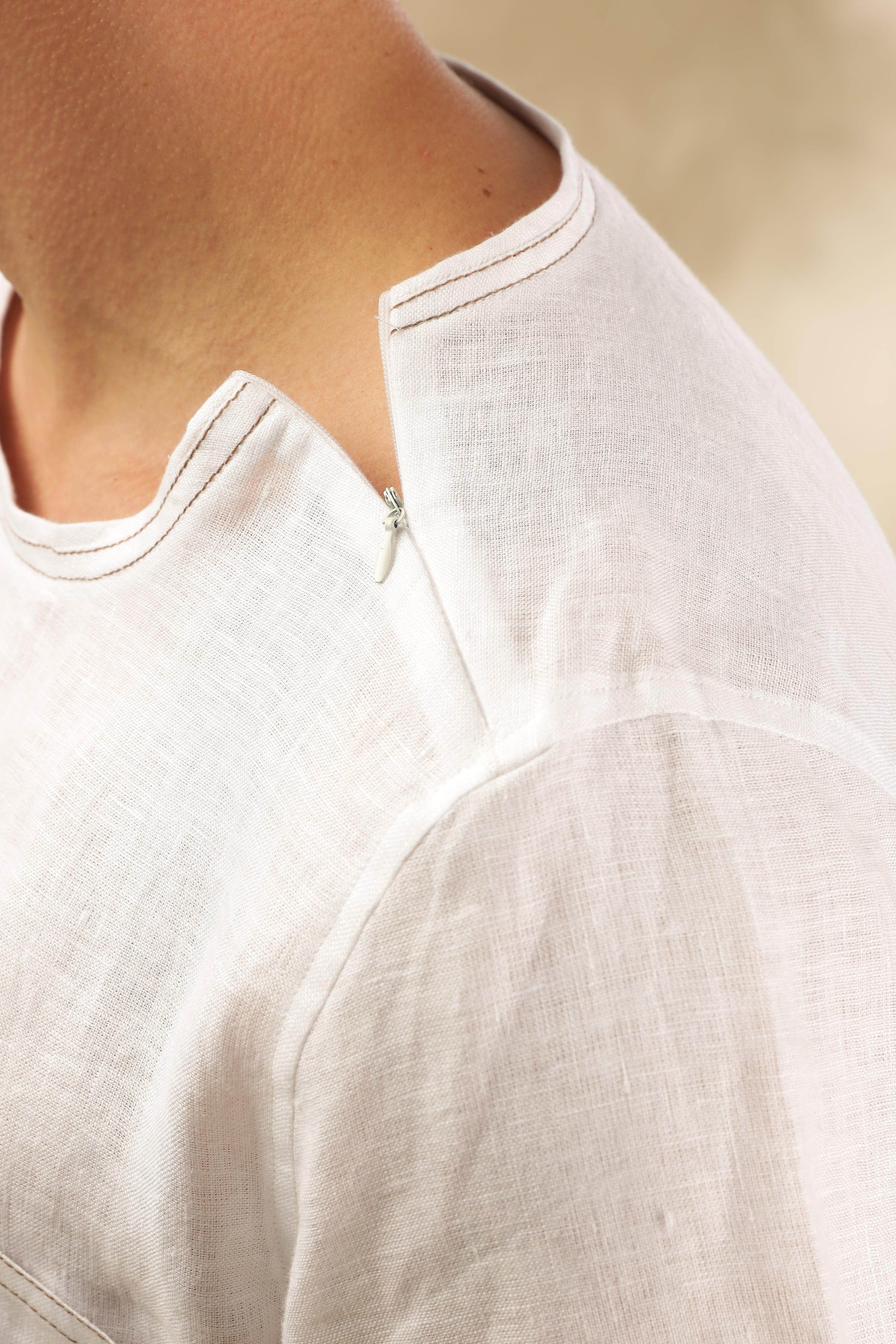 Zac-The Pure Linen White Co-ord Set