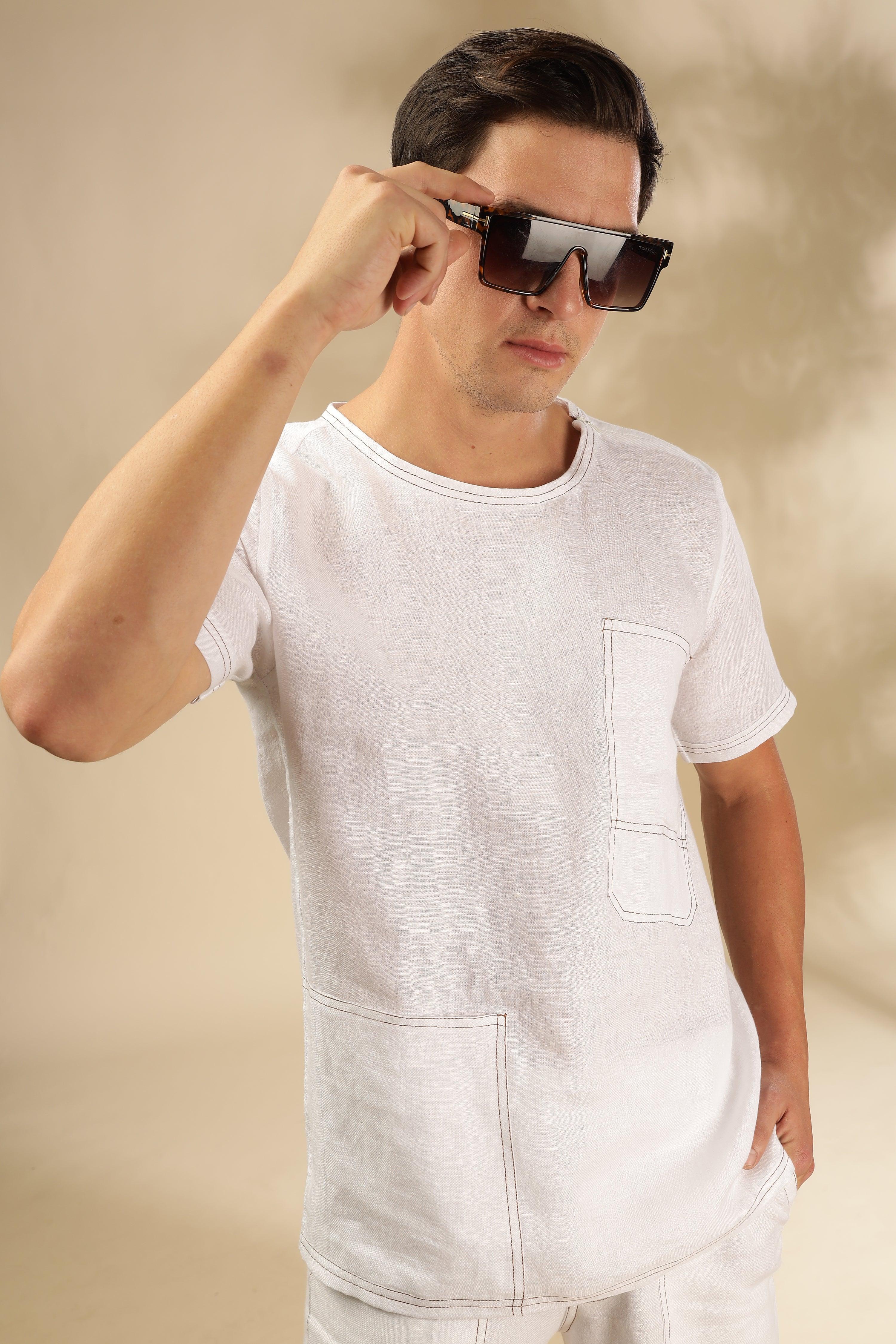 Zac-The Pure Linen White Co-ord Set