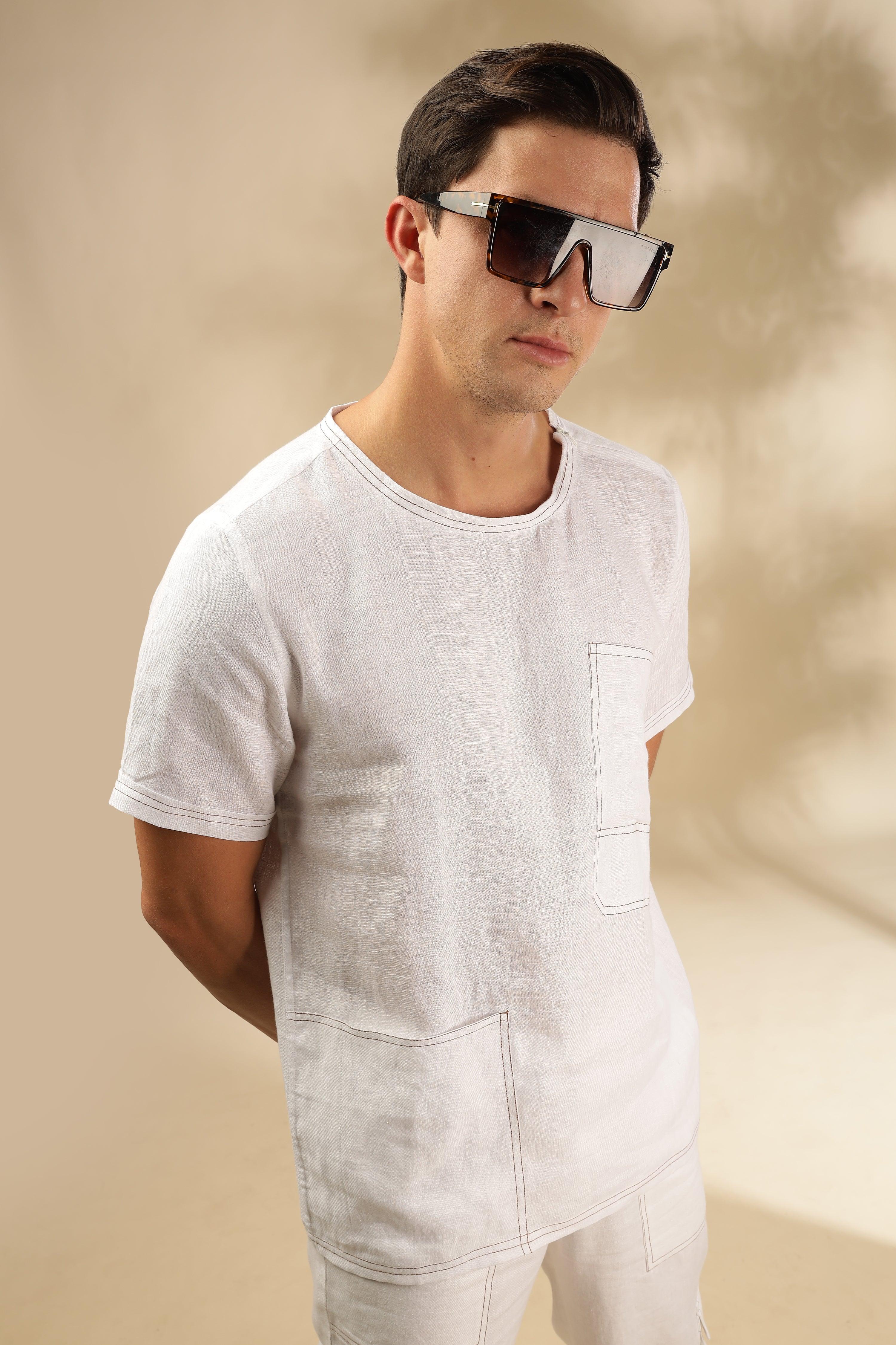 Zac-The Pure Linen White Co-ord Set