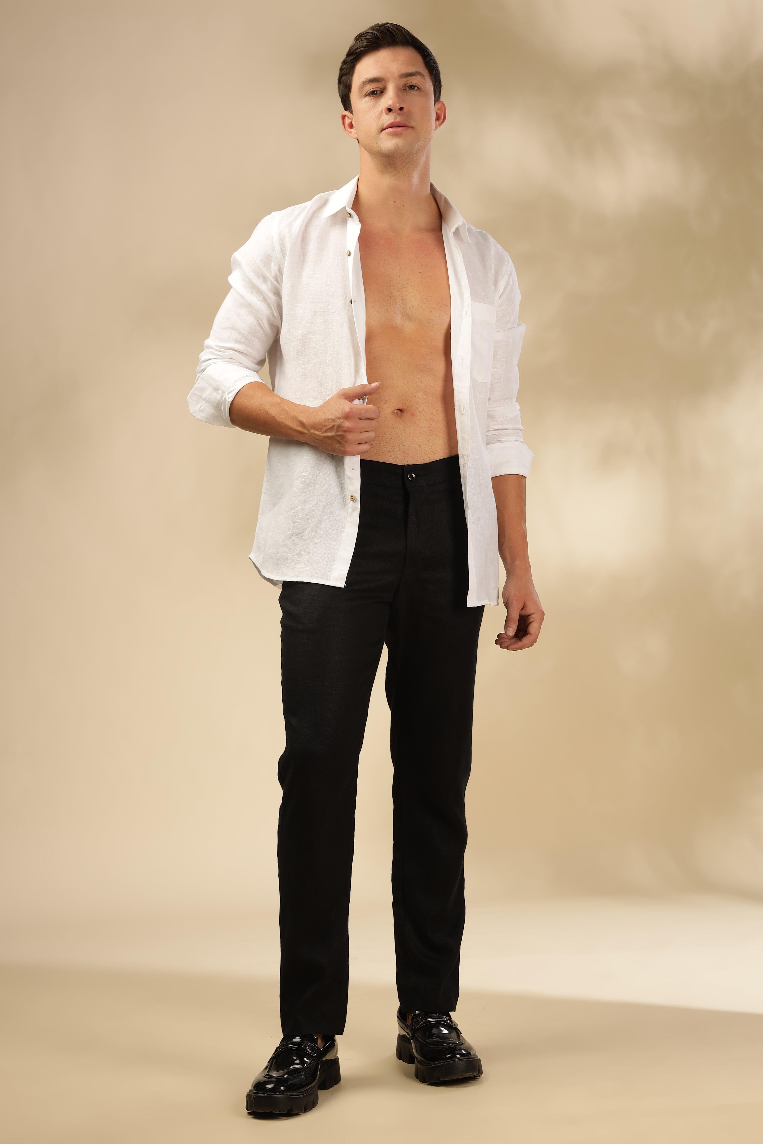 Rick - The Pure Linen Trousers Black - Perfect for All-Day Comfort