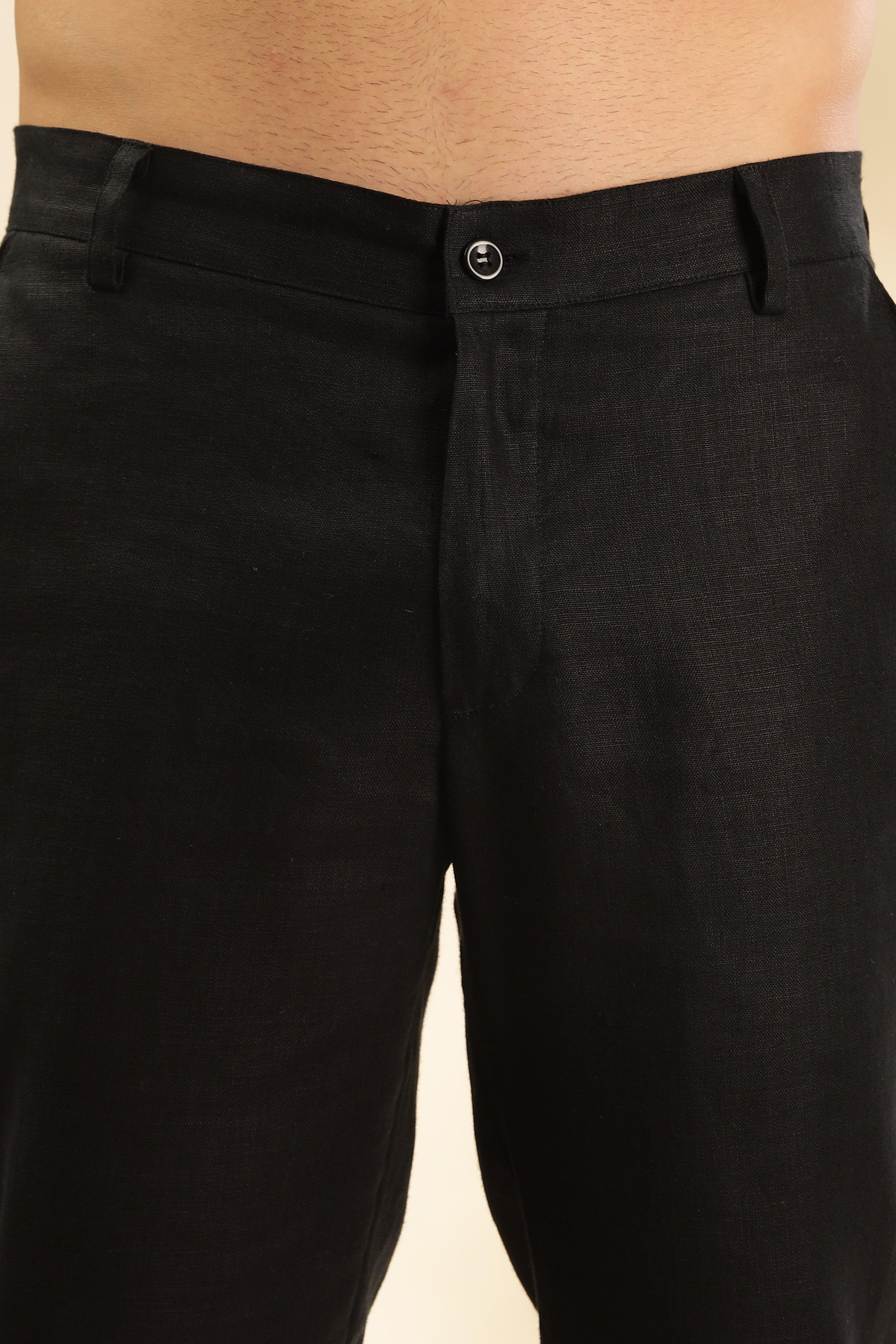 Rick - The Pure Linen Trousers Black - Perfect for All-Day Comfort
