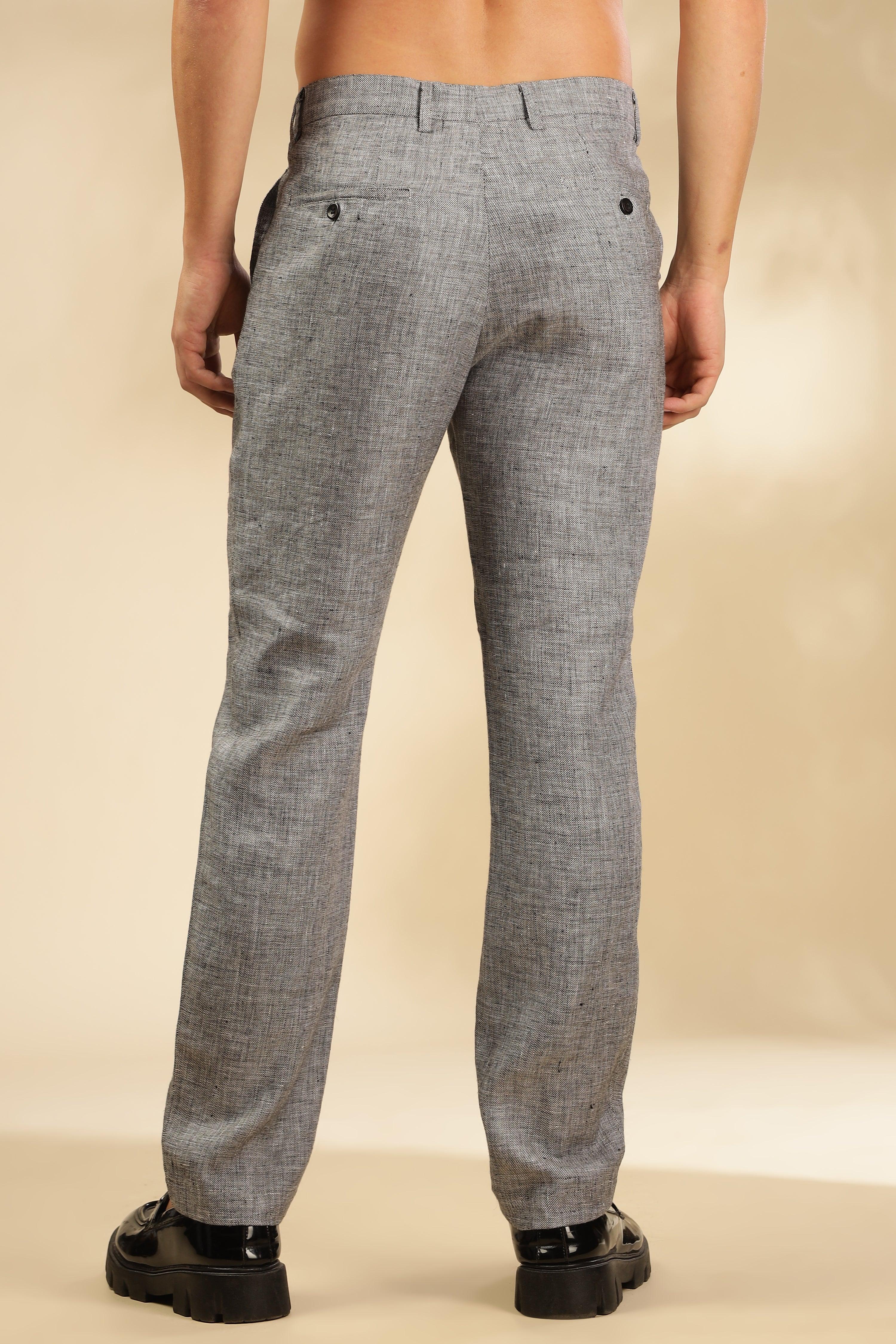 Rick - The Pure Linen Trousers Grey chambray - Perfect for All-Day Comfort