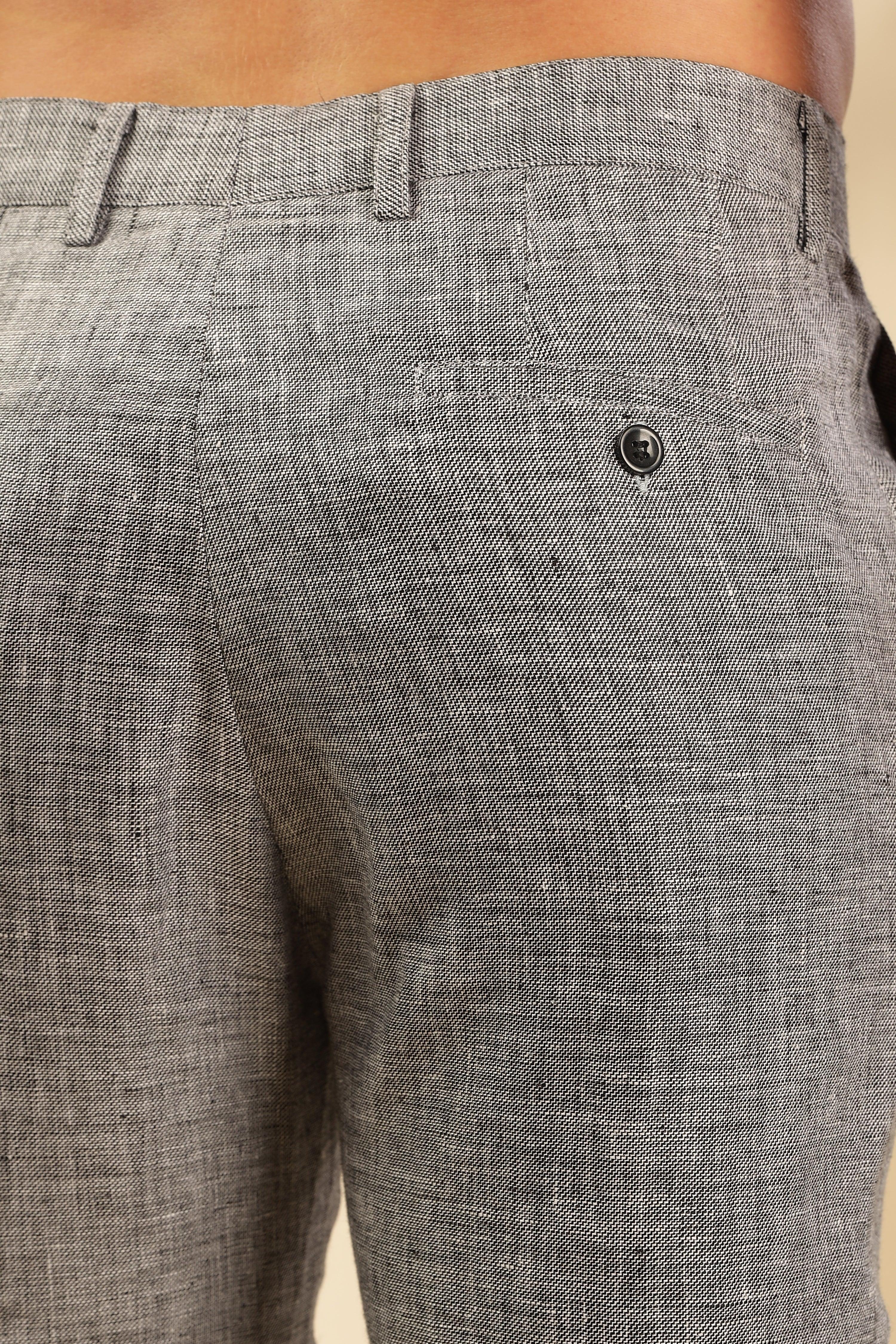 Rick - The Pure Linen Trousers Grey chambray - Perfect for All-Day Comfort