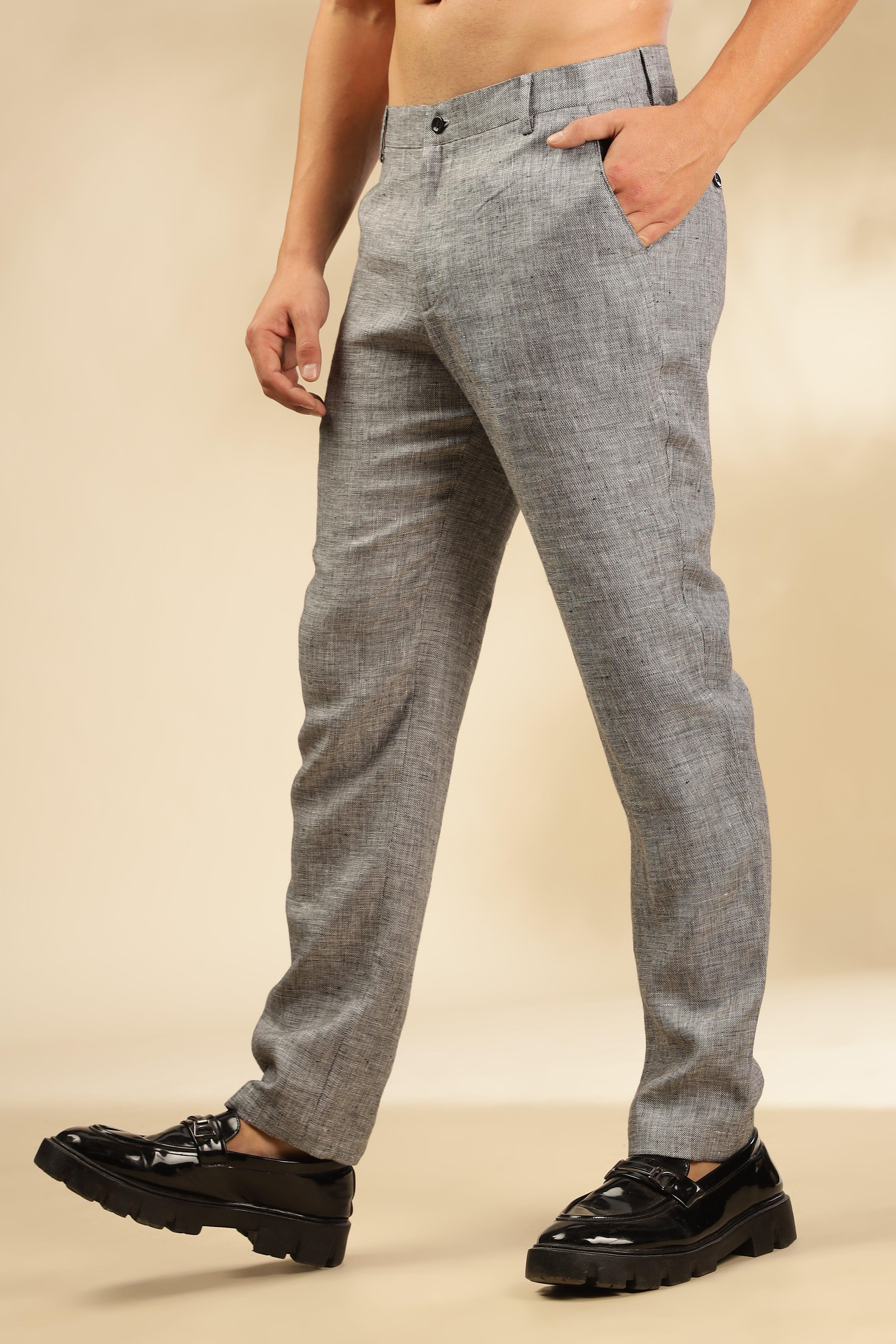 Rick - The Pure Linen Trousers Grey chambray - Perfect for All-Day Comfort