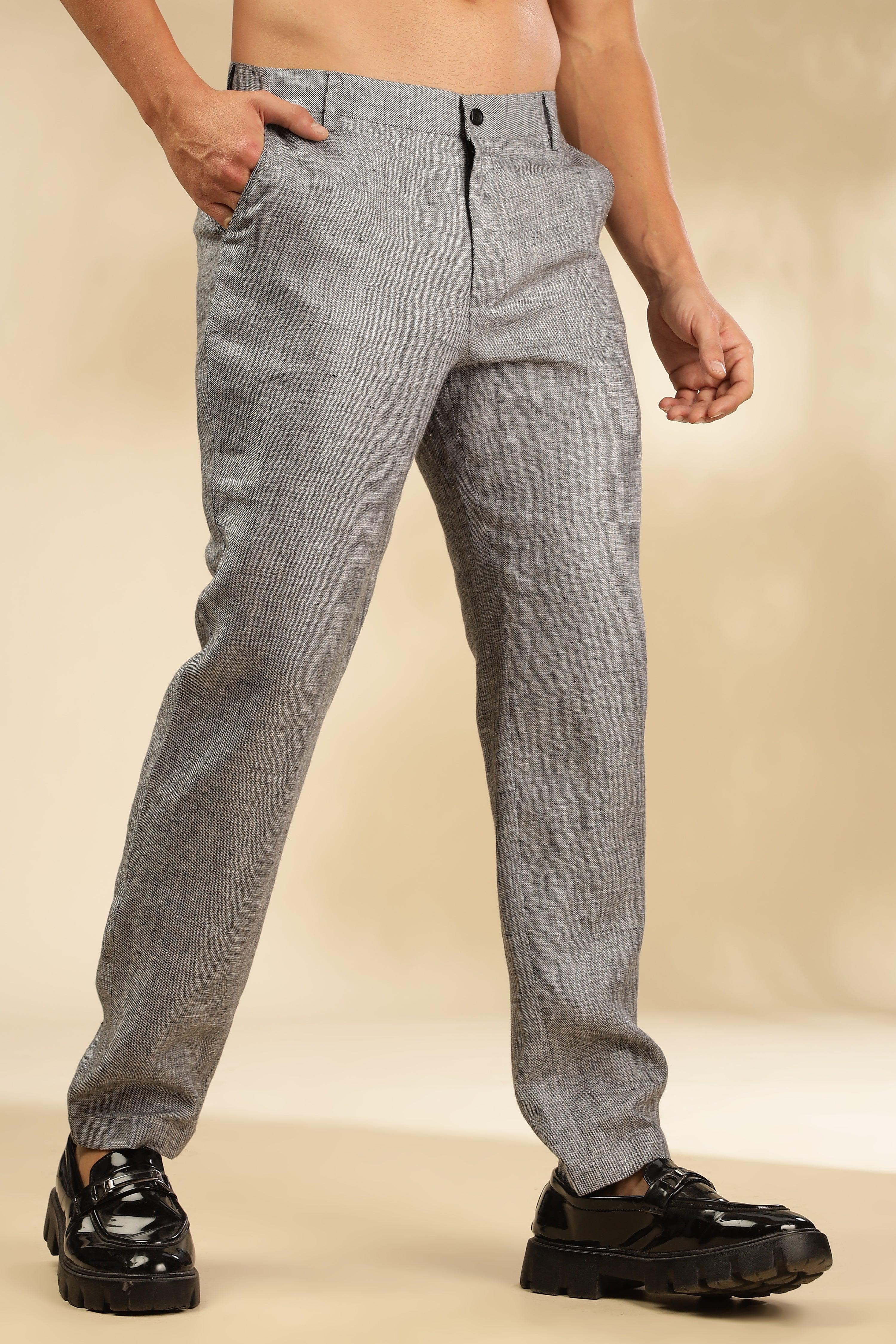 Rick - The Pure Linen Trousers Grey chambray - Perfect for All-Day Comfort