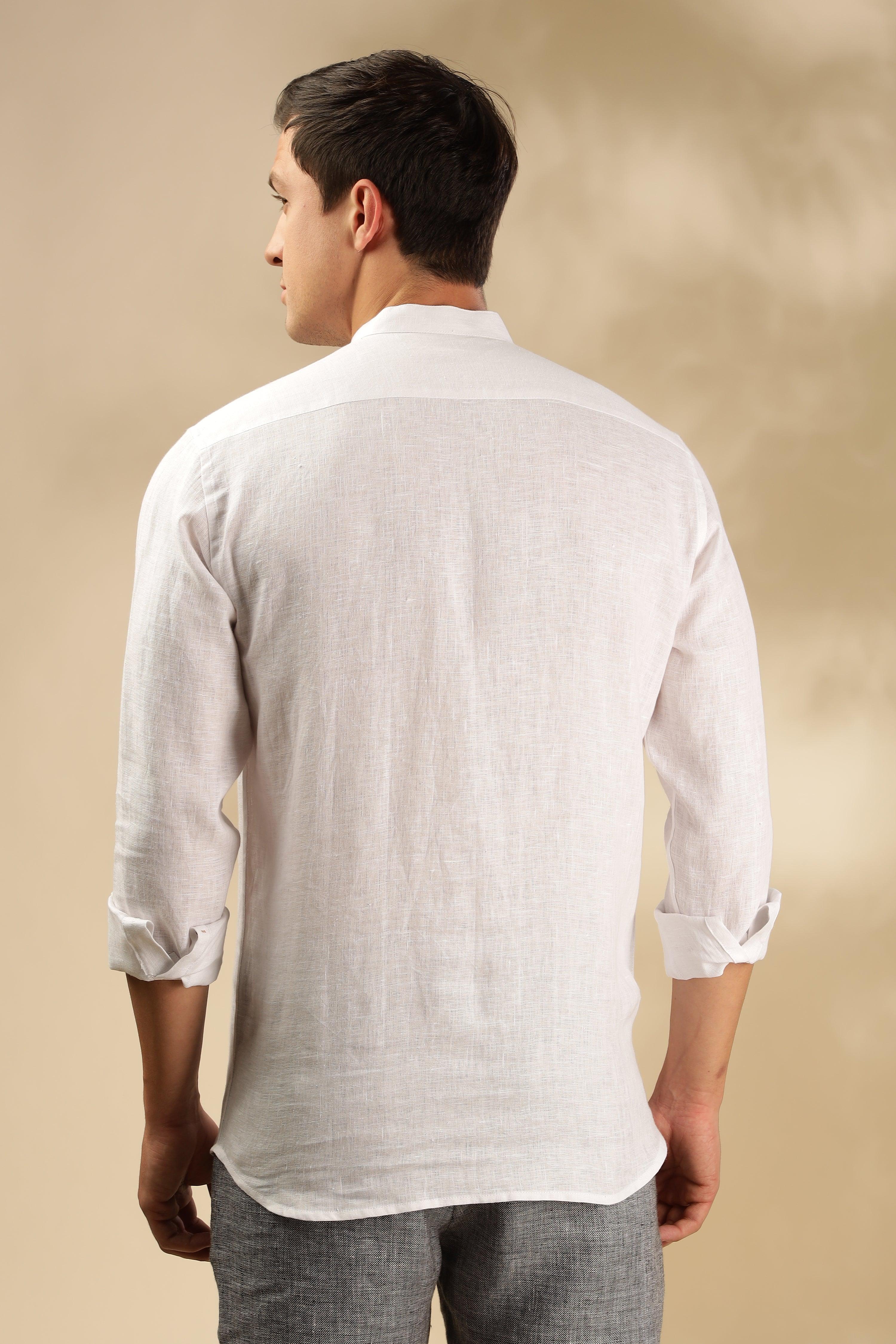 JAY - ROMANTIC CHARM HALF PLACKET PURE LINEN