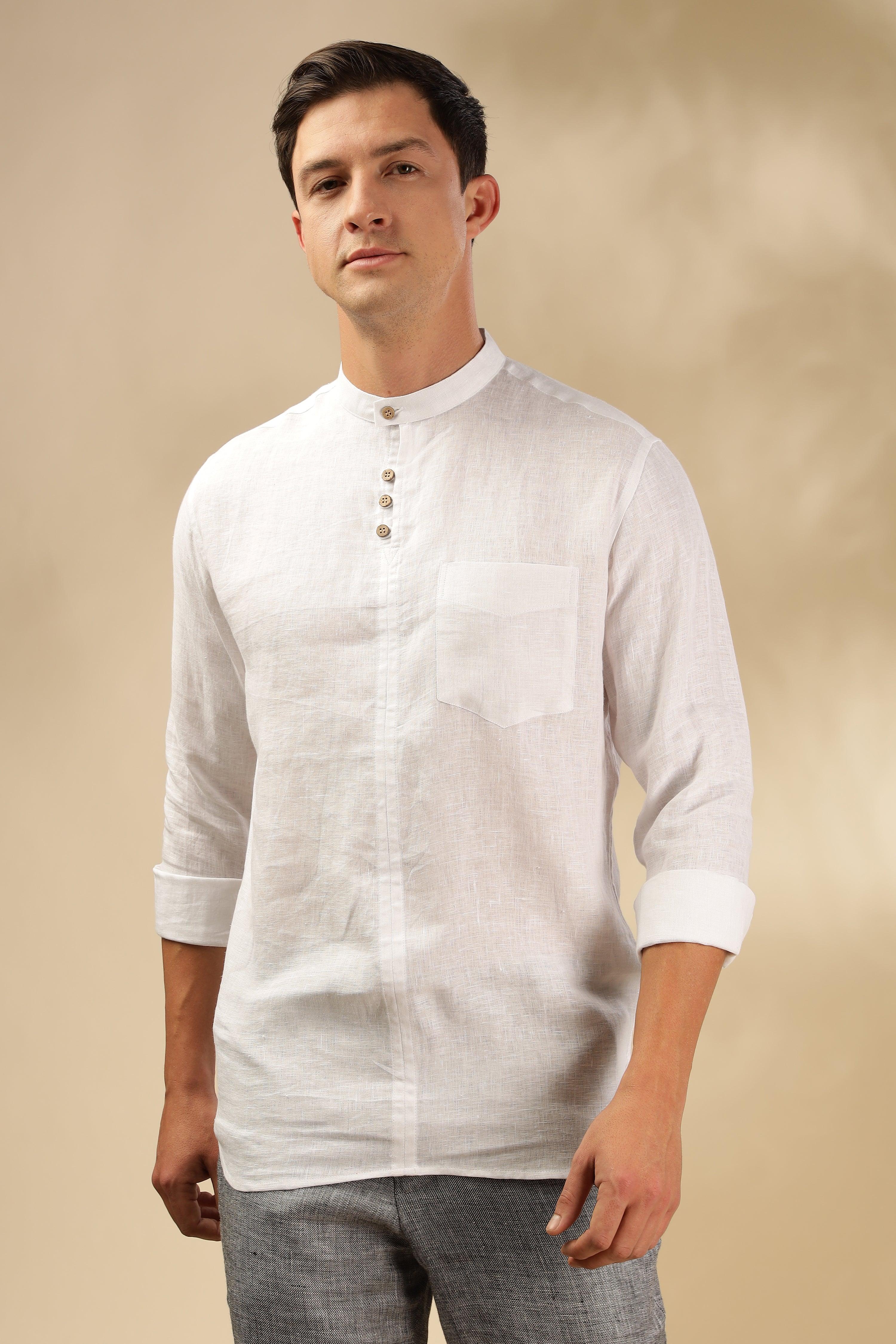 JAY - ROMANTIC CHARM HALF PLACKET PURE LINEN