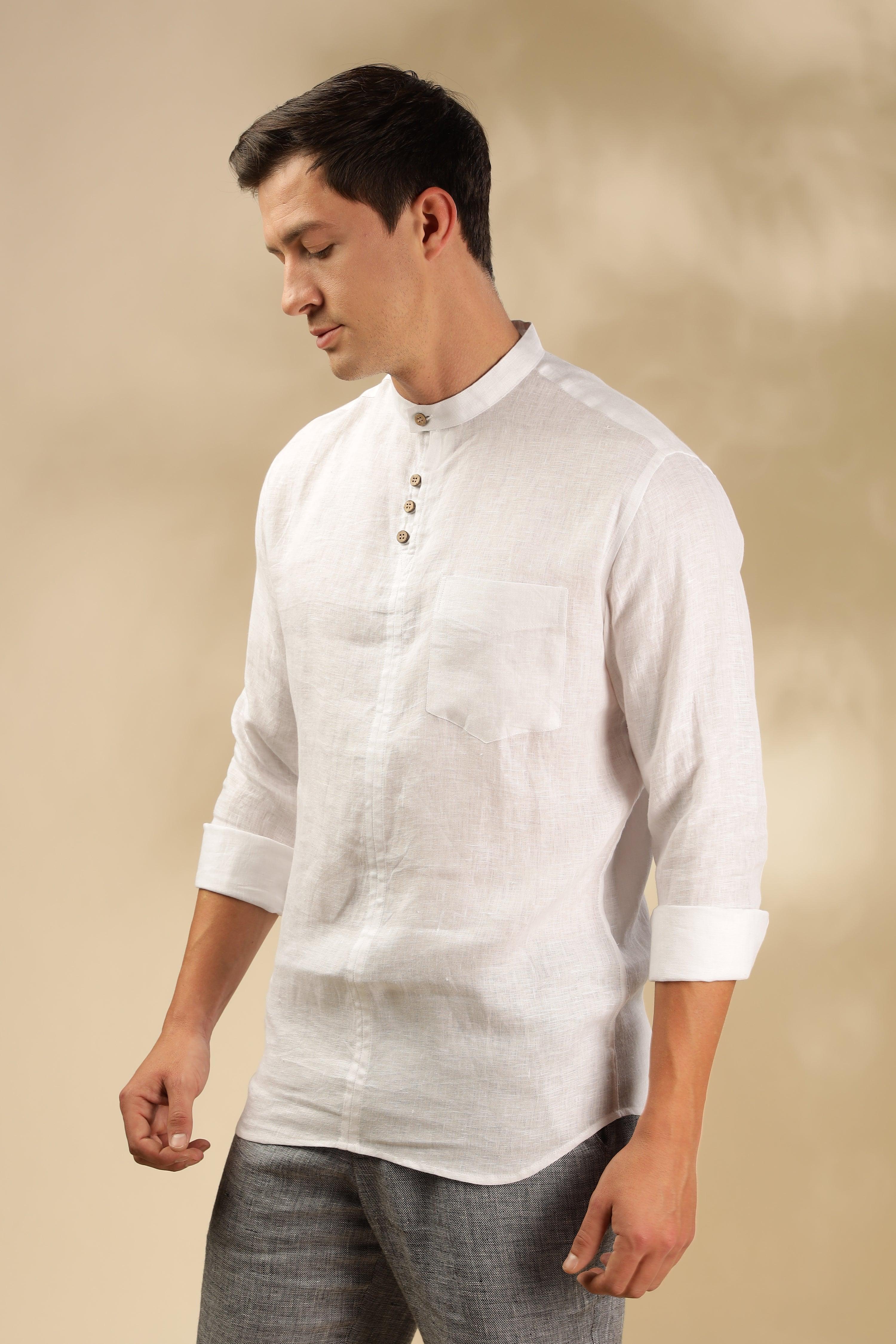 JAY - ROMANTIC CHARM HALF PLACKET PURE LINEN