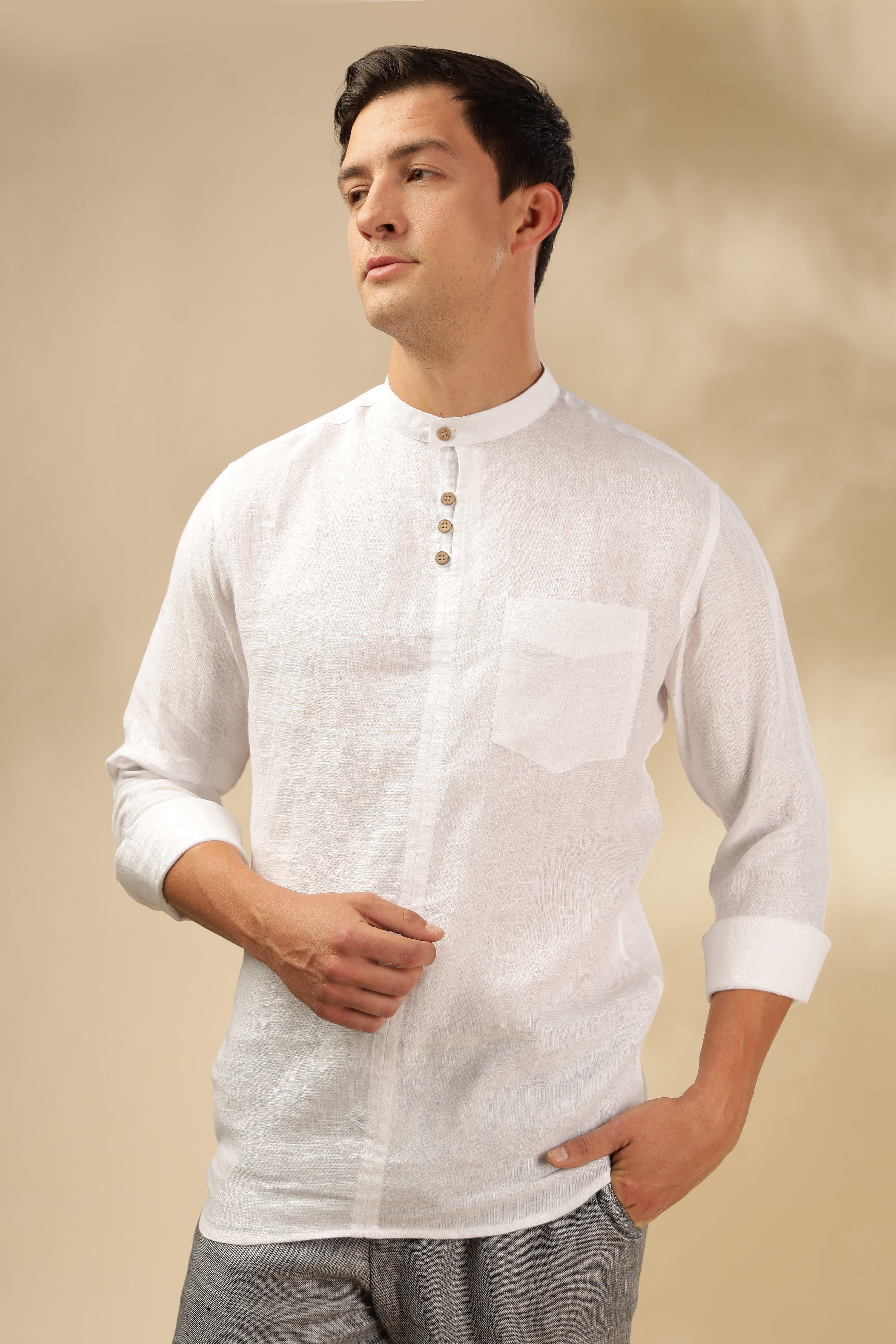 JAY - ROMANTIC CHARM HALF PLACKET PURE LINEN