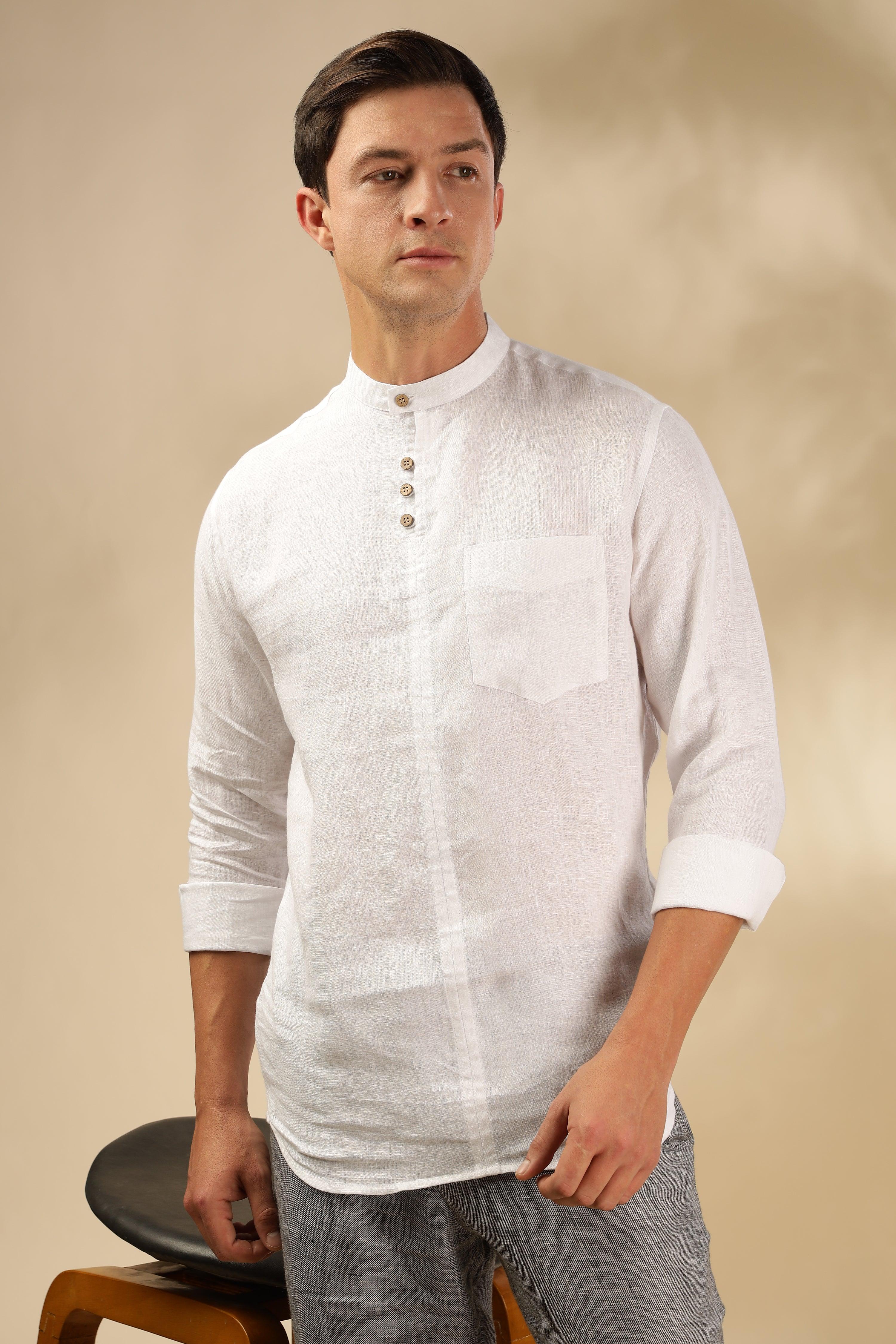 JAY - ROMANTIC CHARM HALF PLACKET PURE LINEN