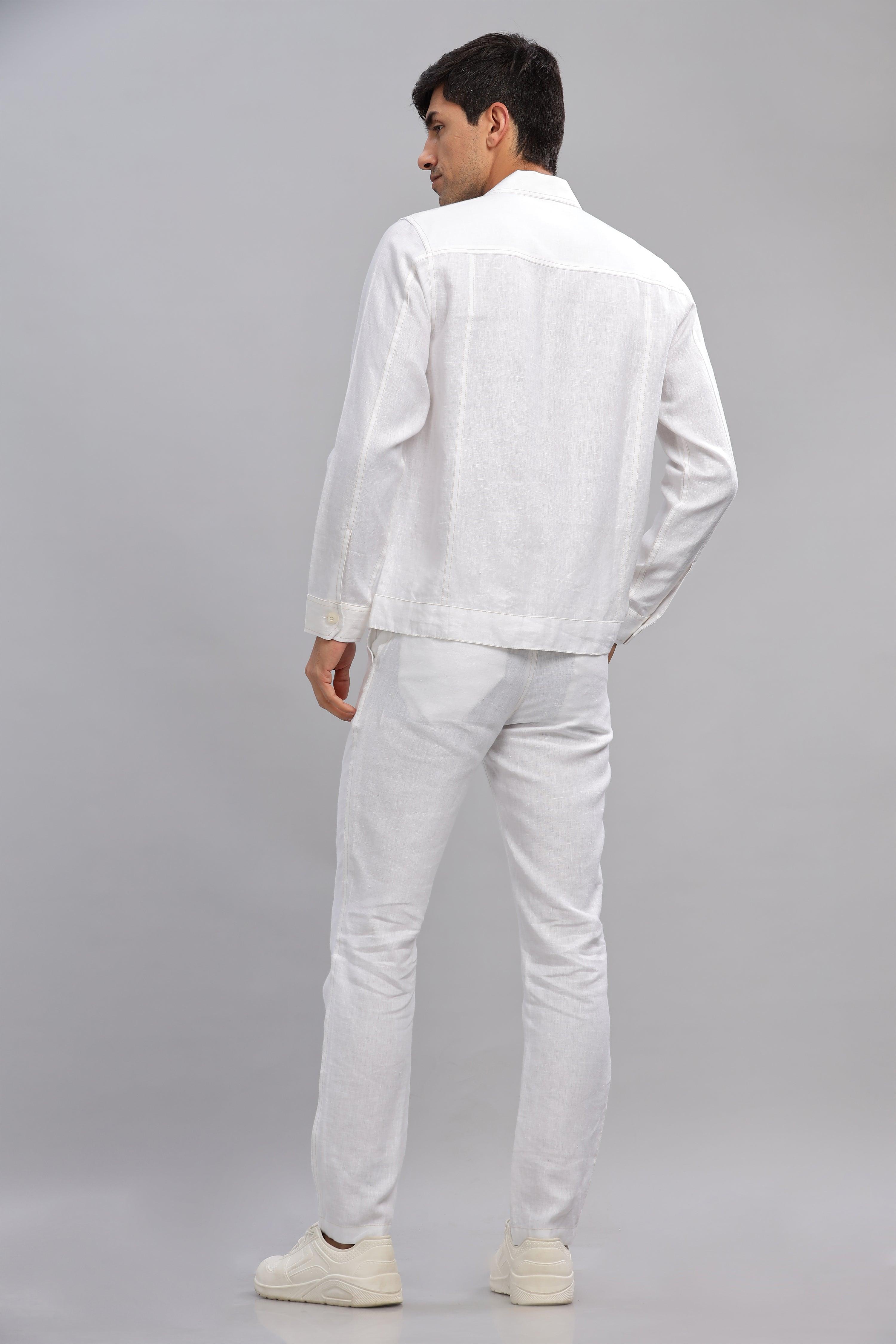 PABLO - Pure French Linen White Jacket