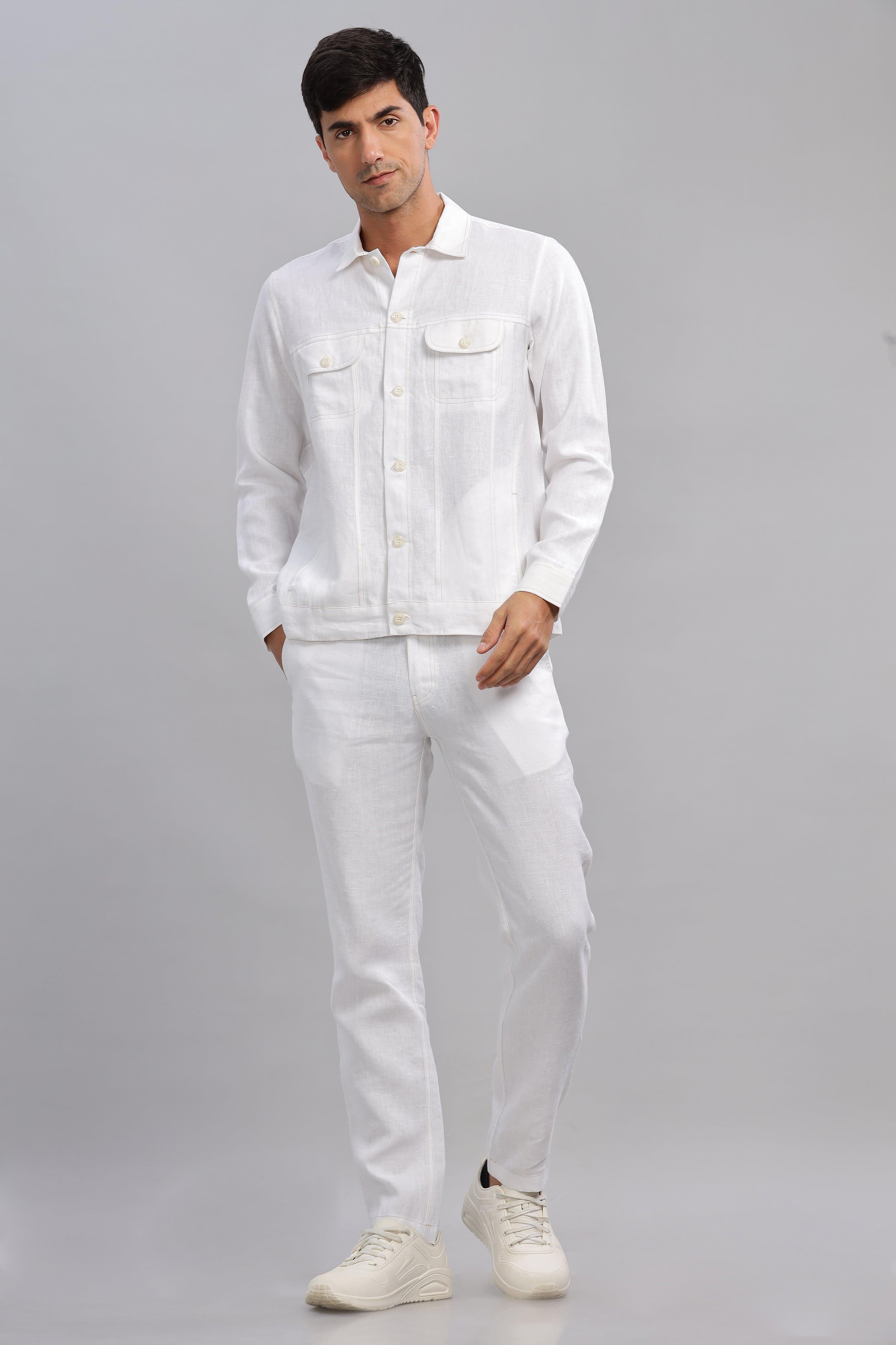 PABLO - Pure French Linen White Jacket
