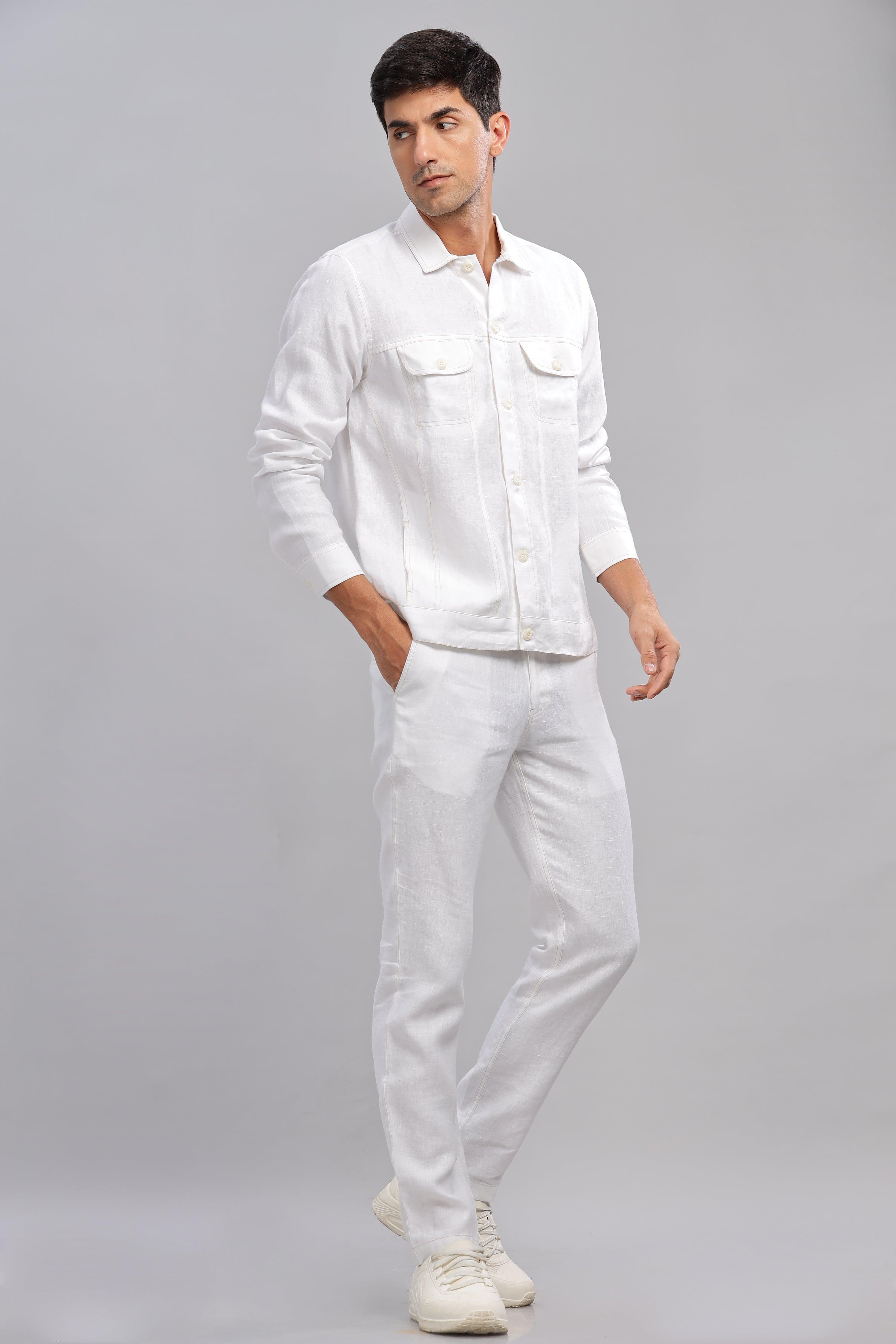 PABLO - Pure French Linen White Jacket