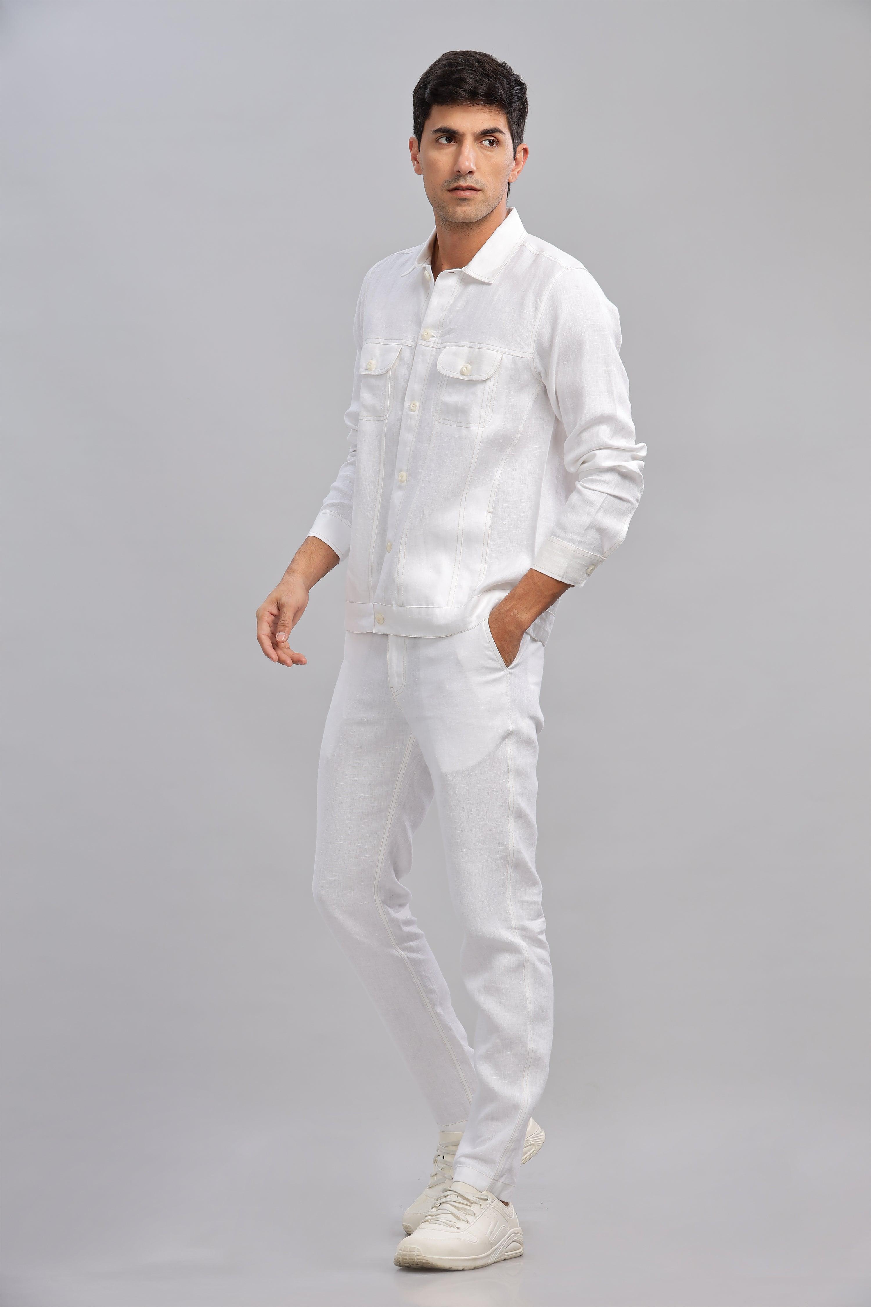 PABLO - Pure French Linen White Jacket