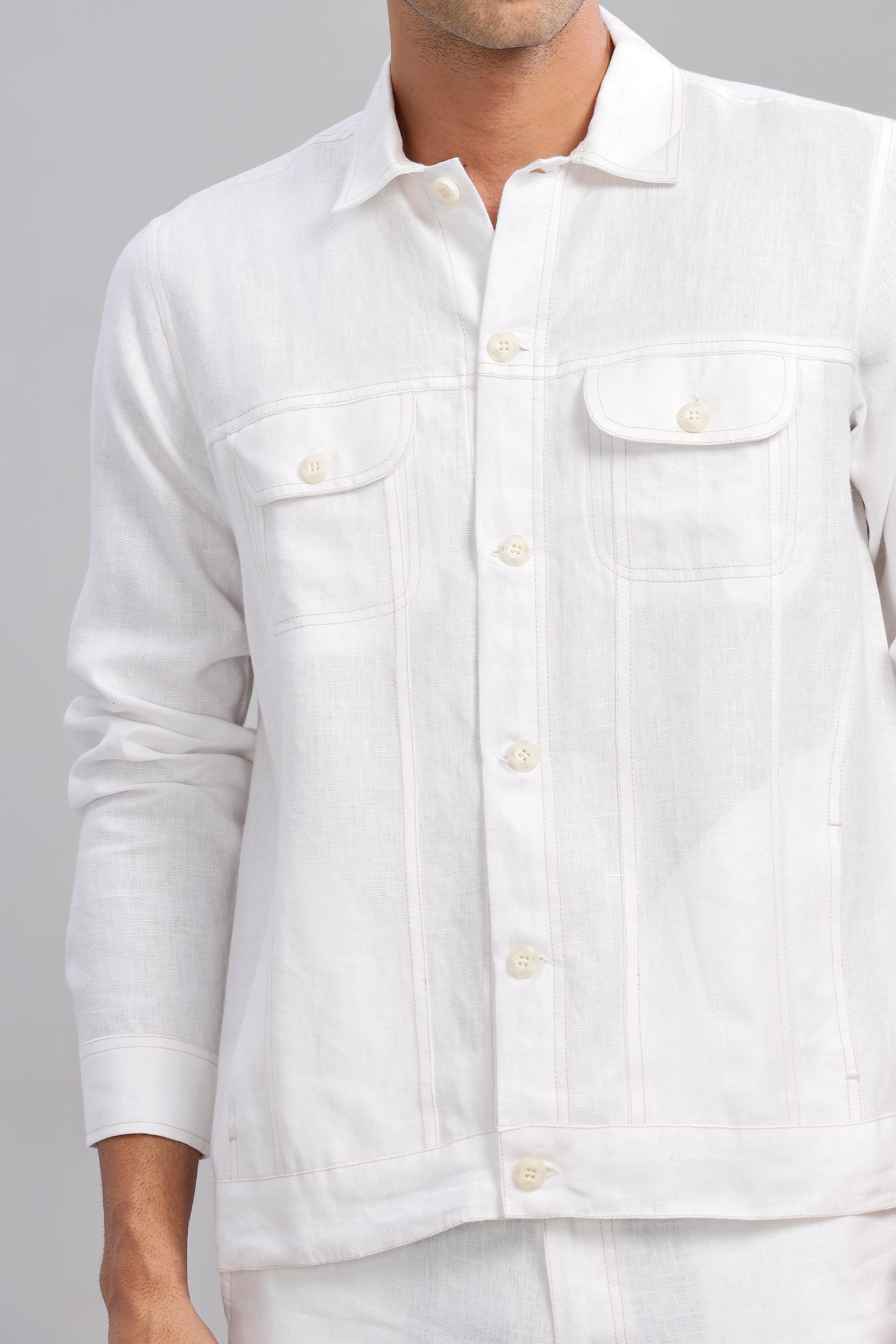 PABLO - Pure French Linen White Jacket