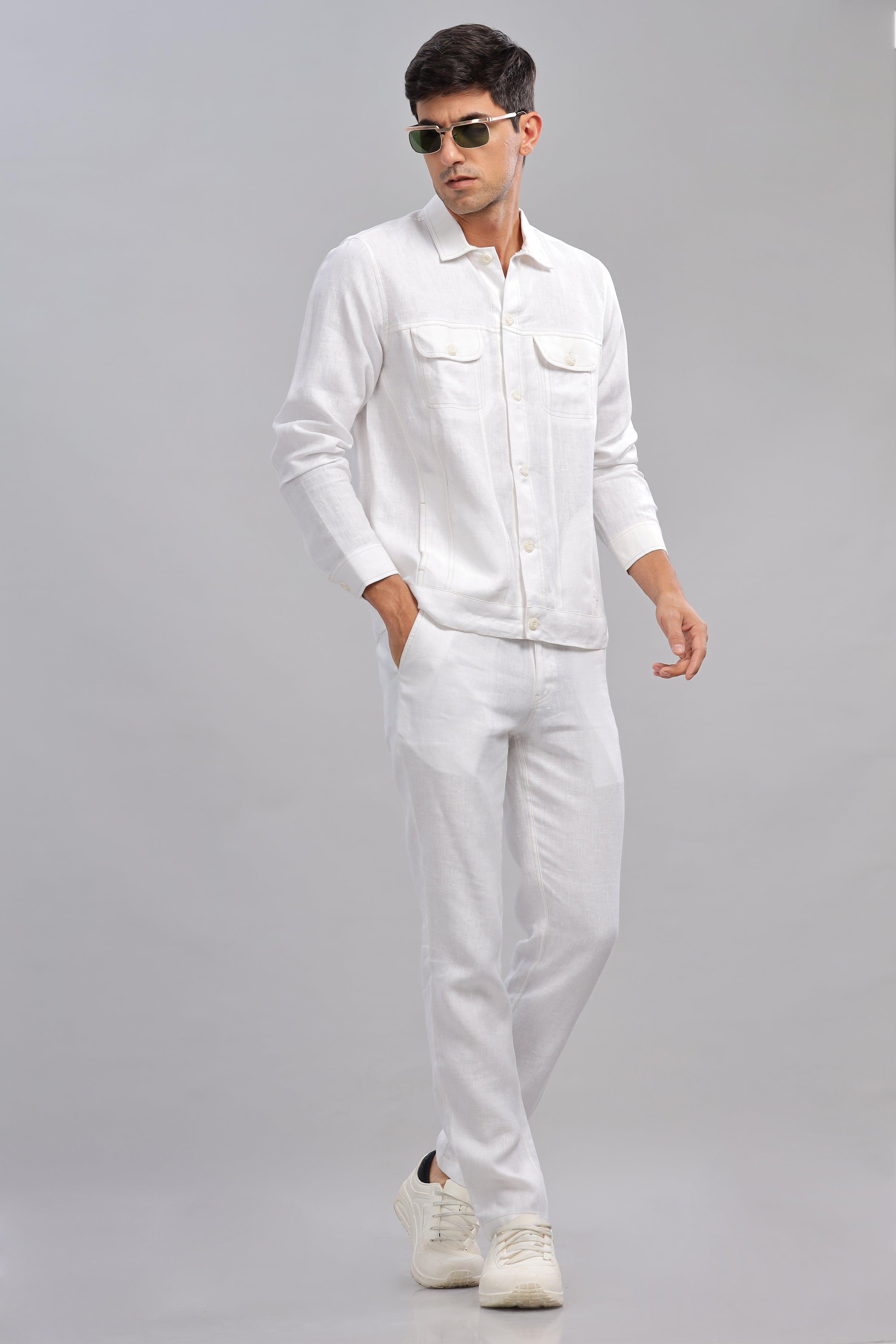 PABLO - Pure French Linen White Jacket