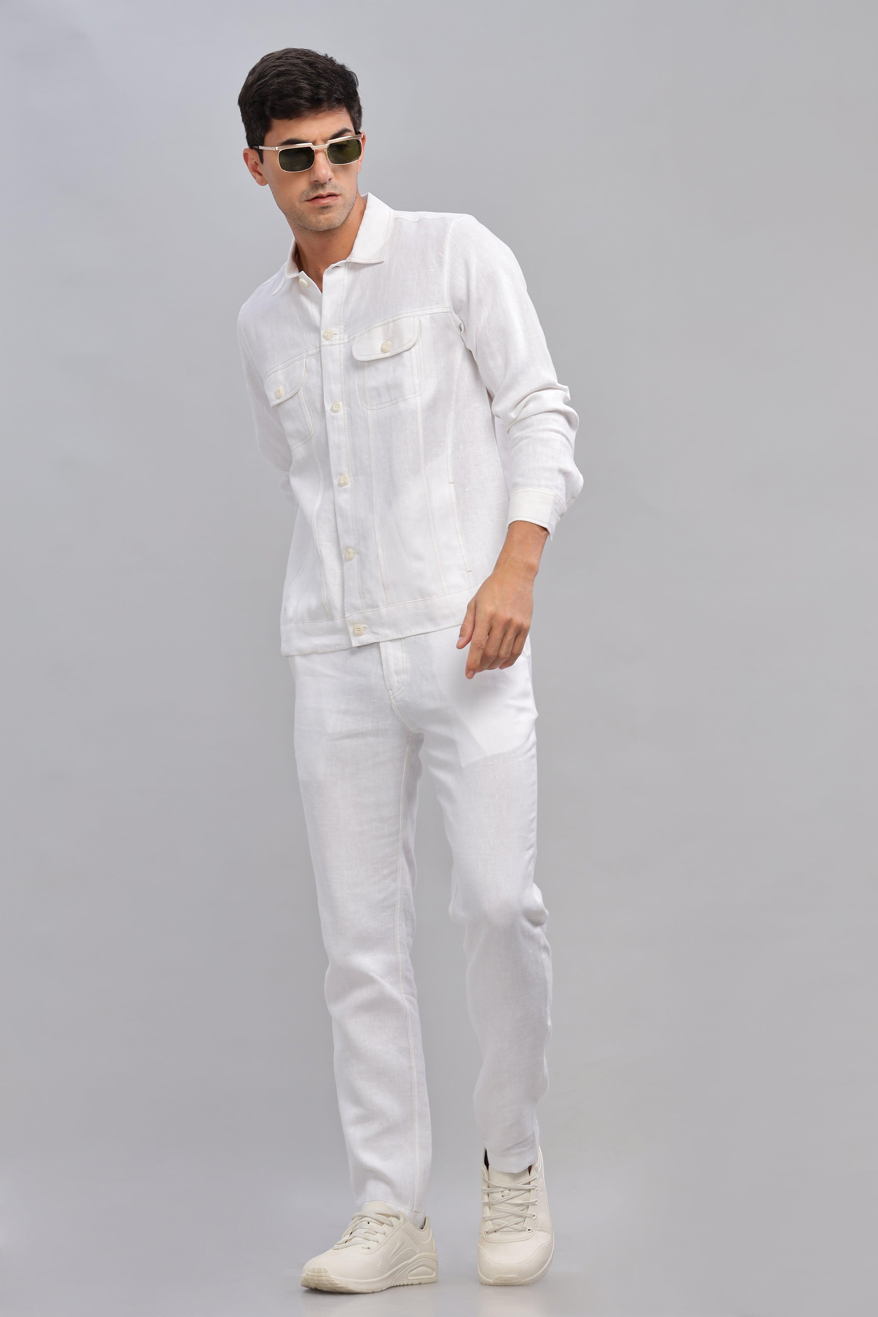 PABLO - Pure French Linen White Jacket