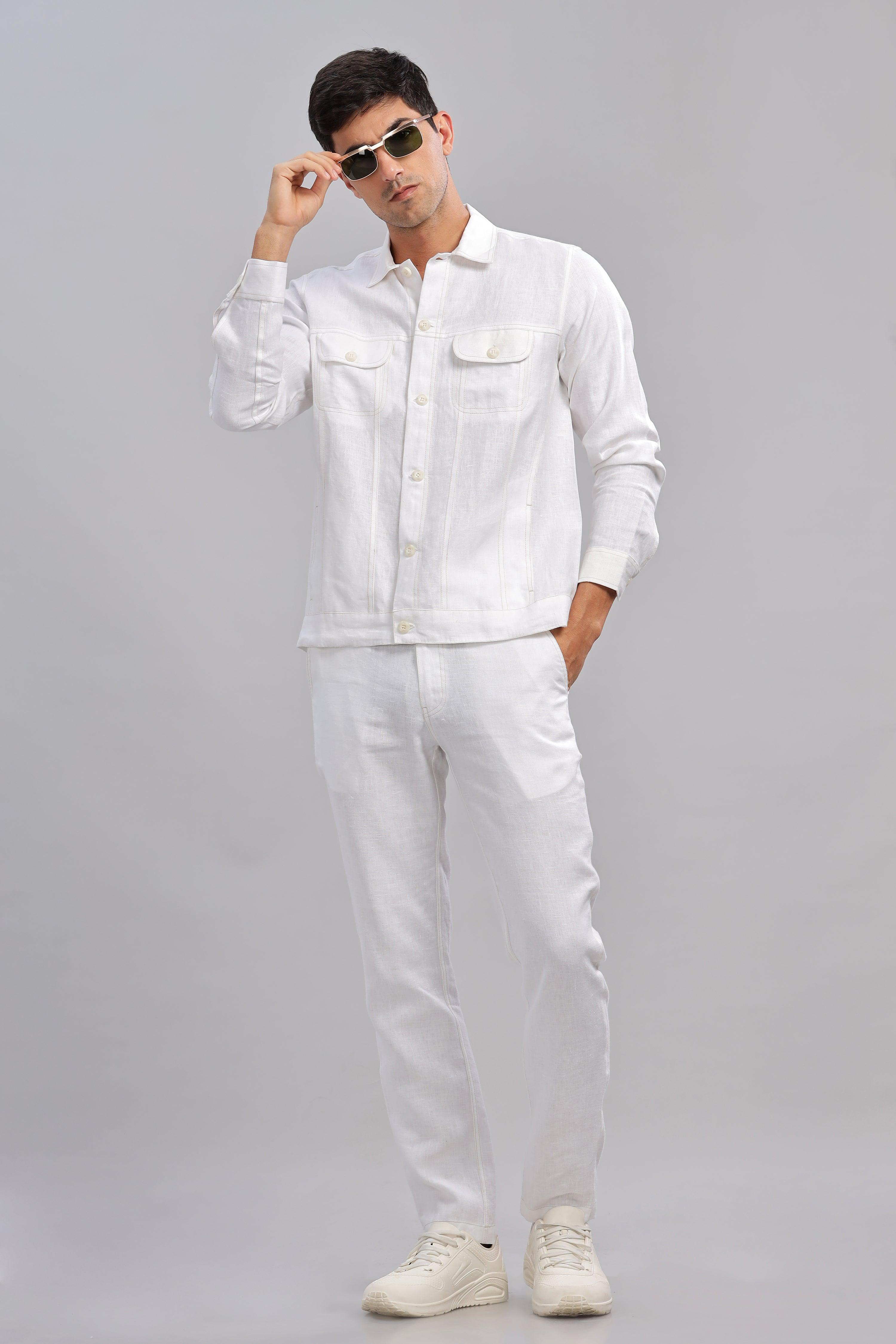PABLO - Pure French Linen White Jacket